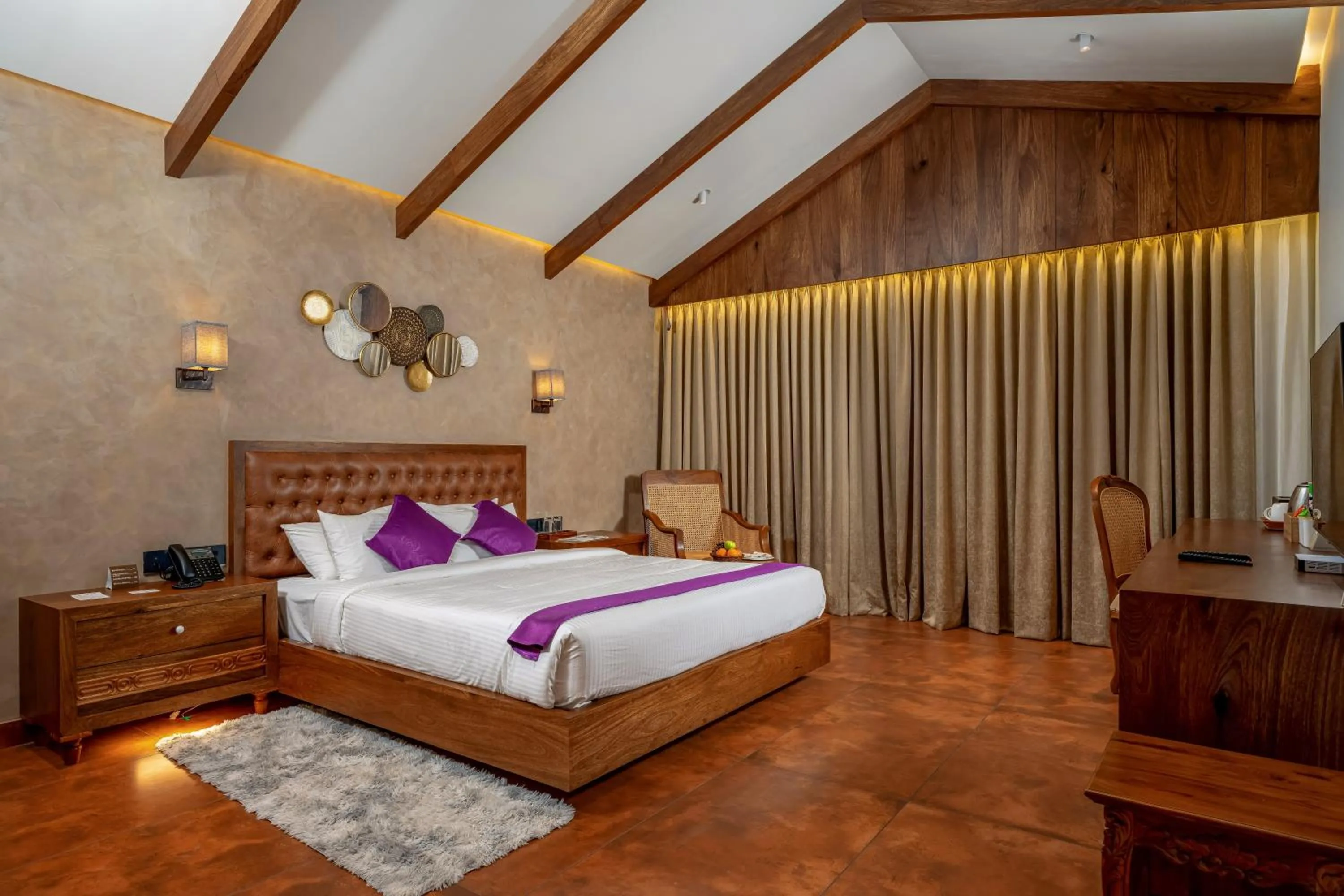 Bed in Malabar Ocean Front Resort And Spa, Bekal