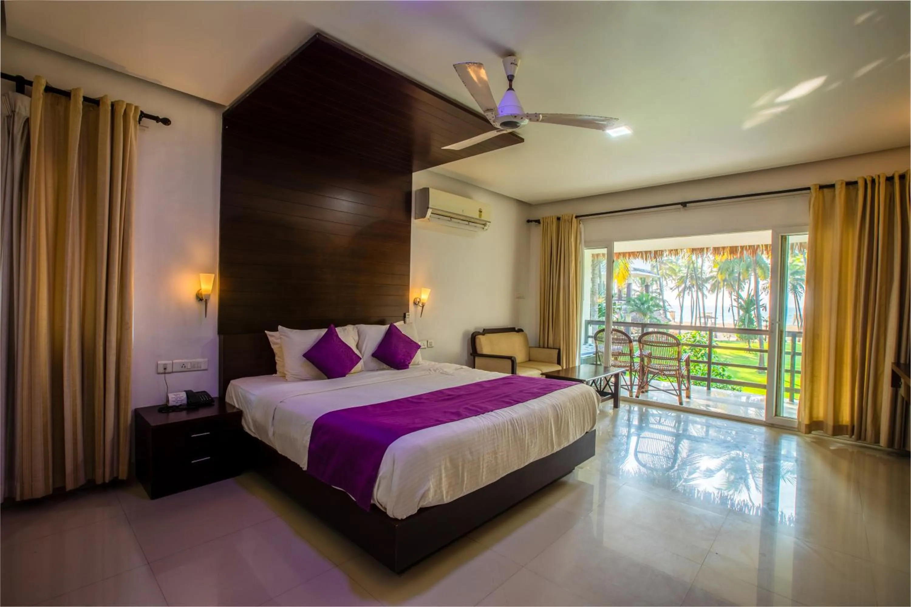 Balcony/Terrace, Bed in Malabar Ocean Front Resort And Spa, Bekal