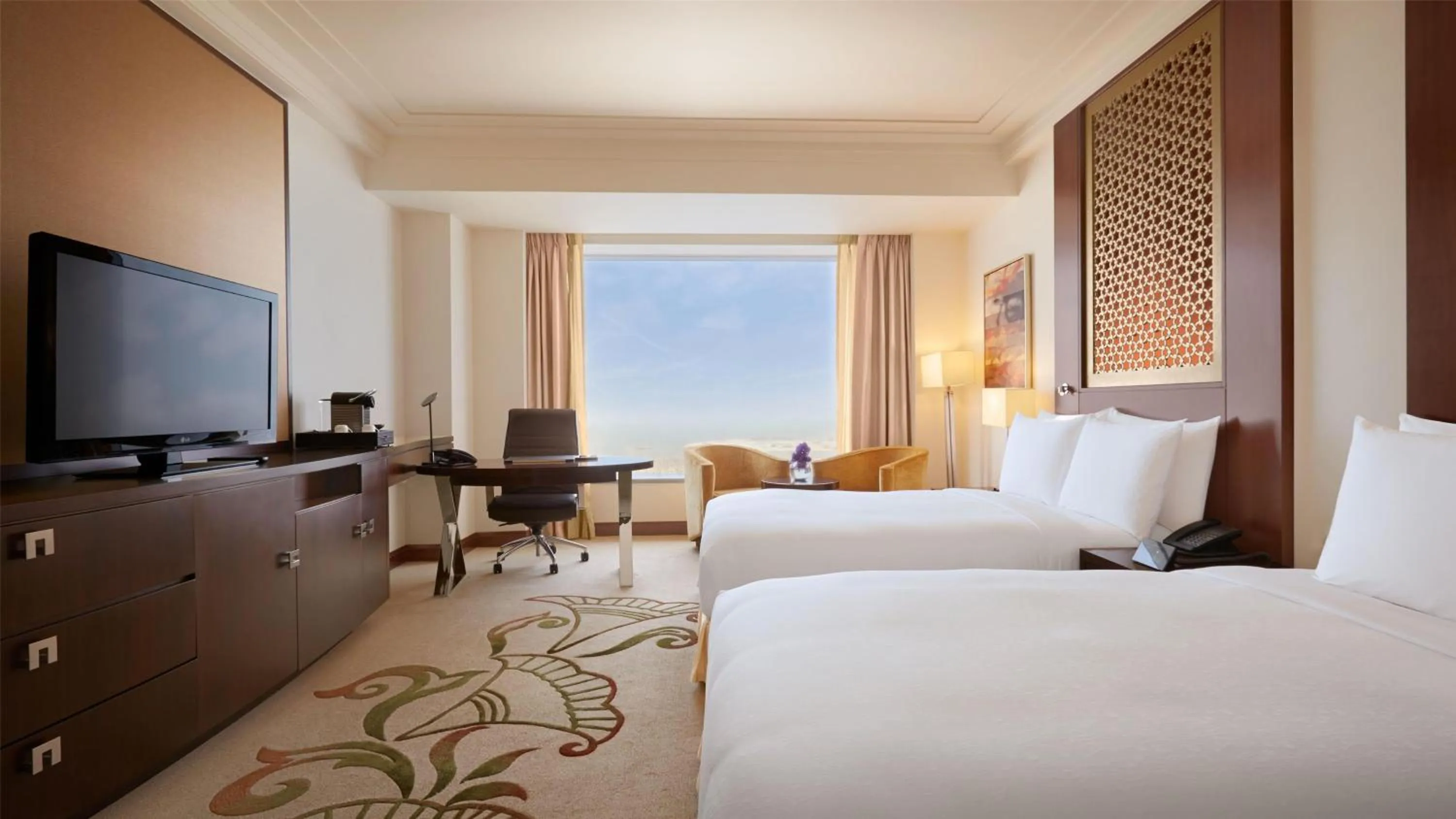 View (from property/room), Bed in Conrad Dubai