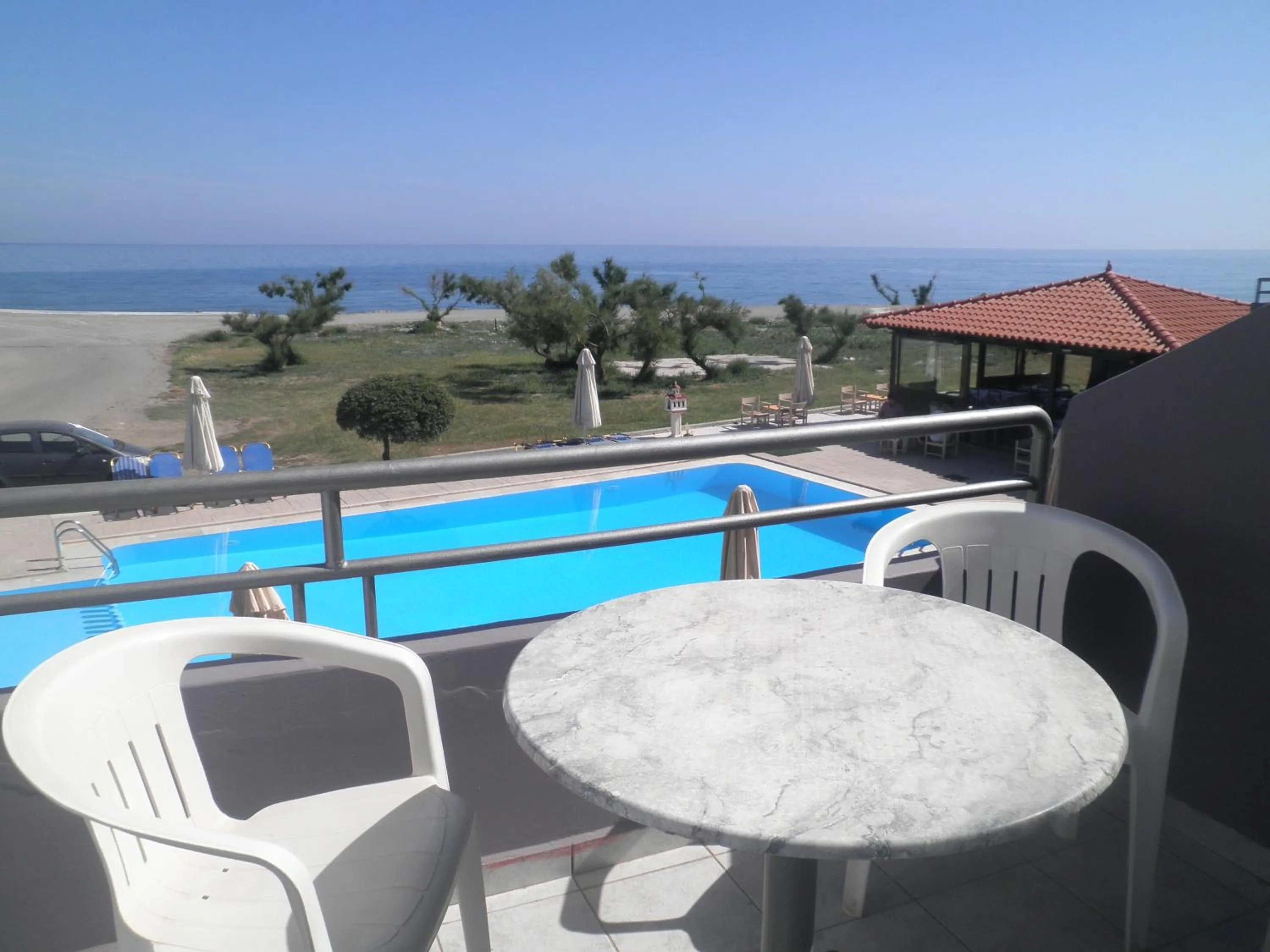 Pool view in Haridimos Apartments