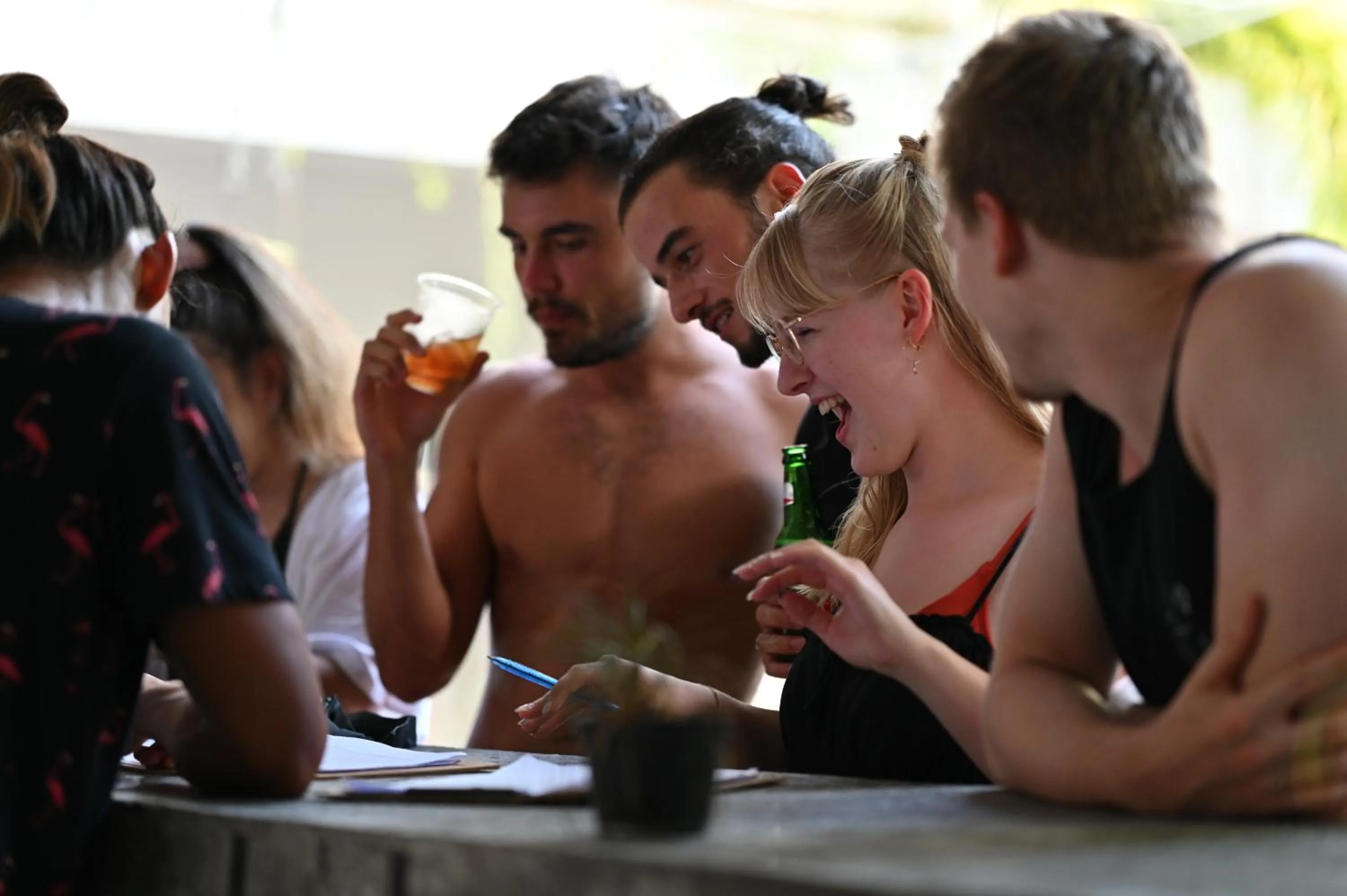 People in Lushy Hostel Canggu
