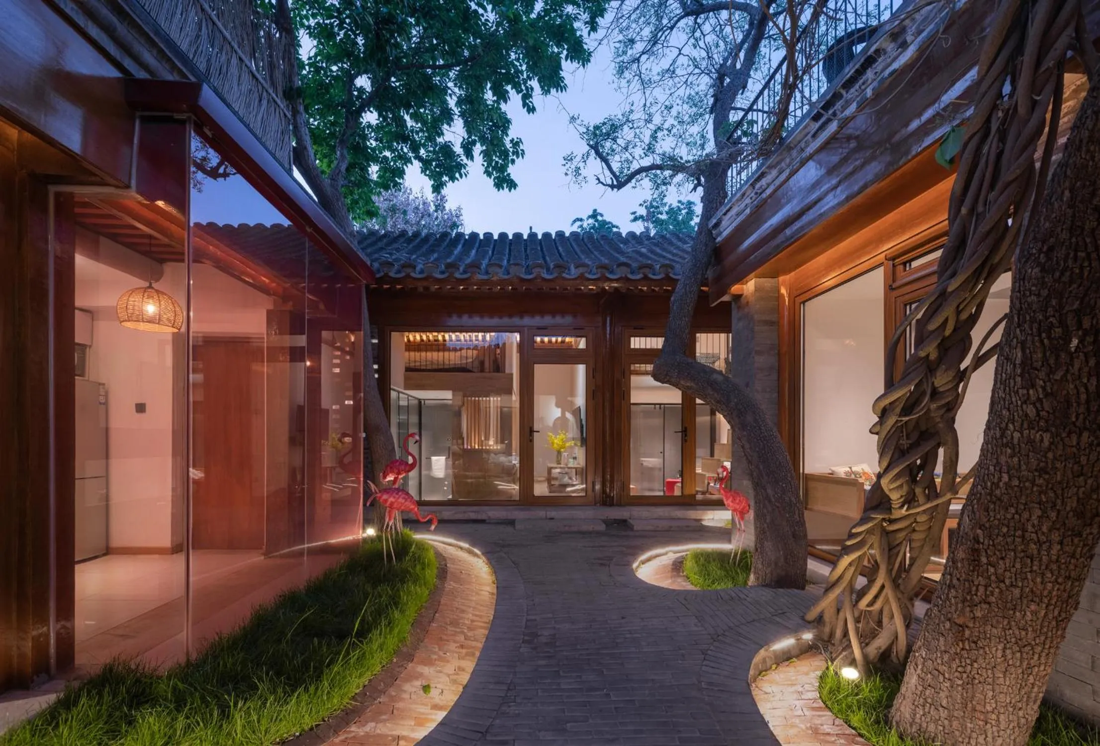 Night in Beijing No 5 Courtyard