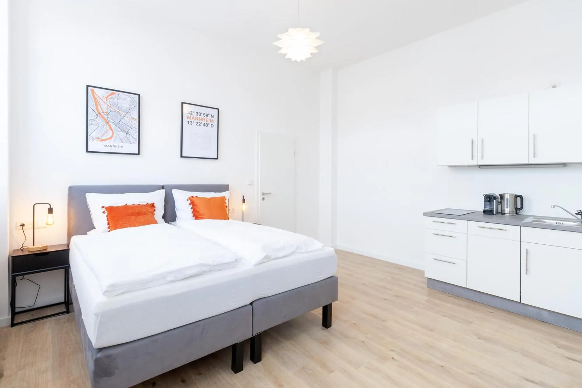 Photo of the whole room, Bed in STAY@MA Boardinghouse Mannheim