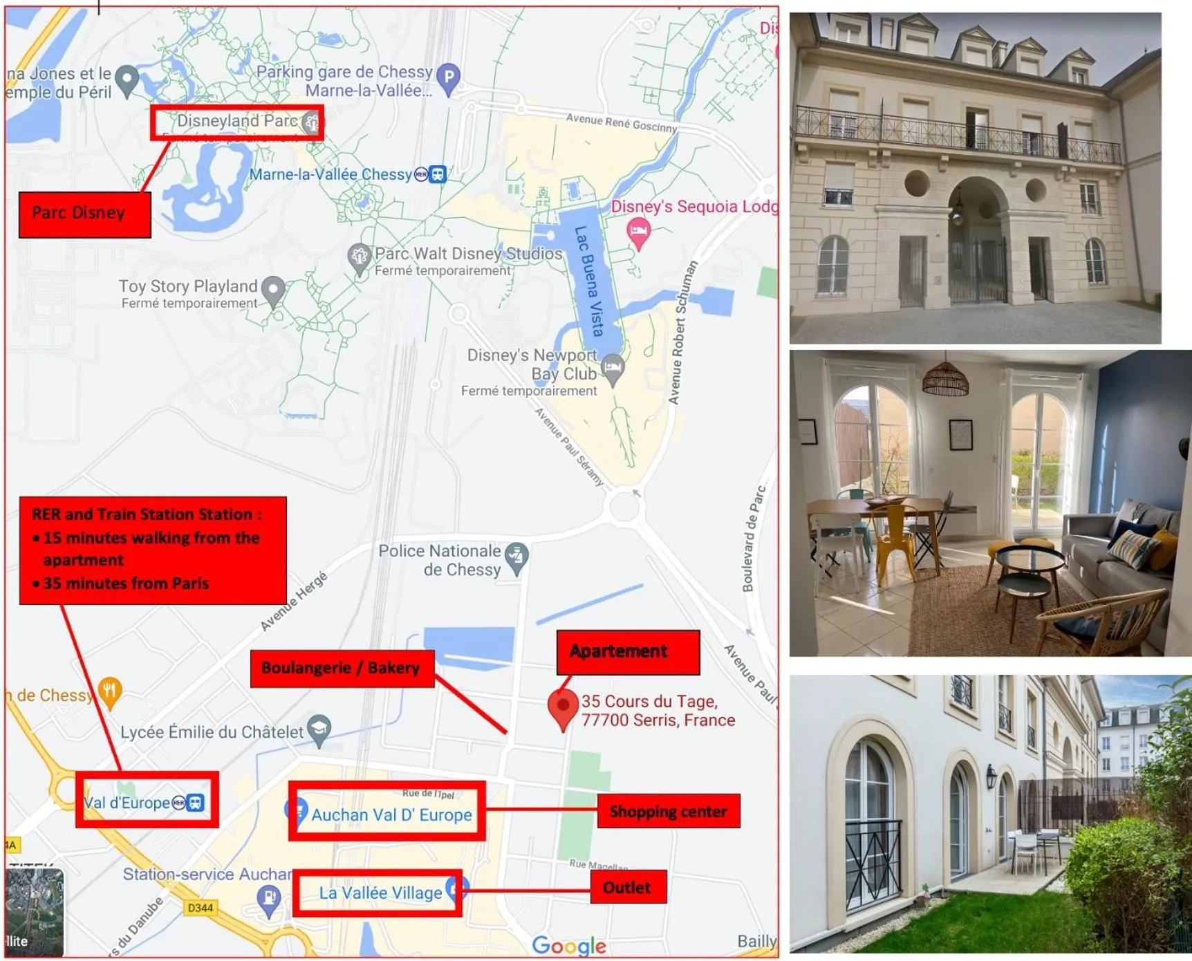 Apartment 2 Bedroomed Near Disneyland Paris with Garden Parking at Serris