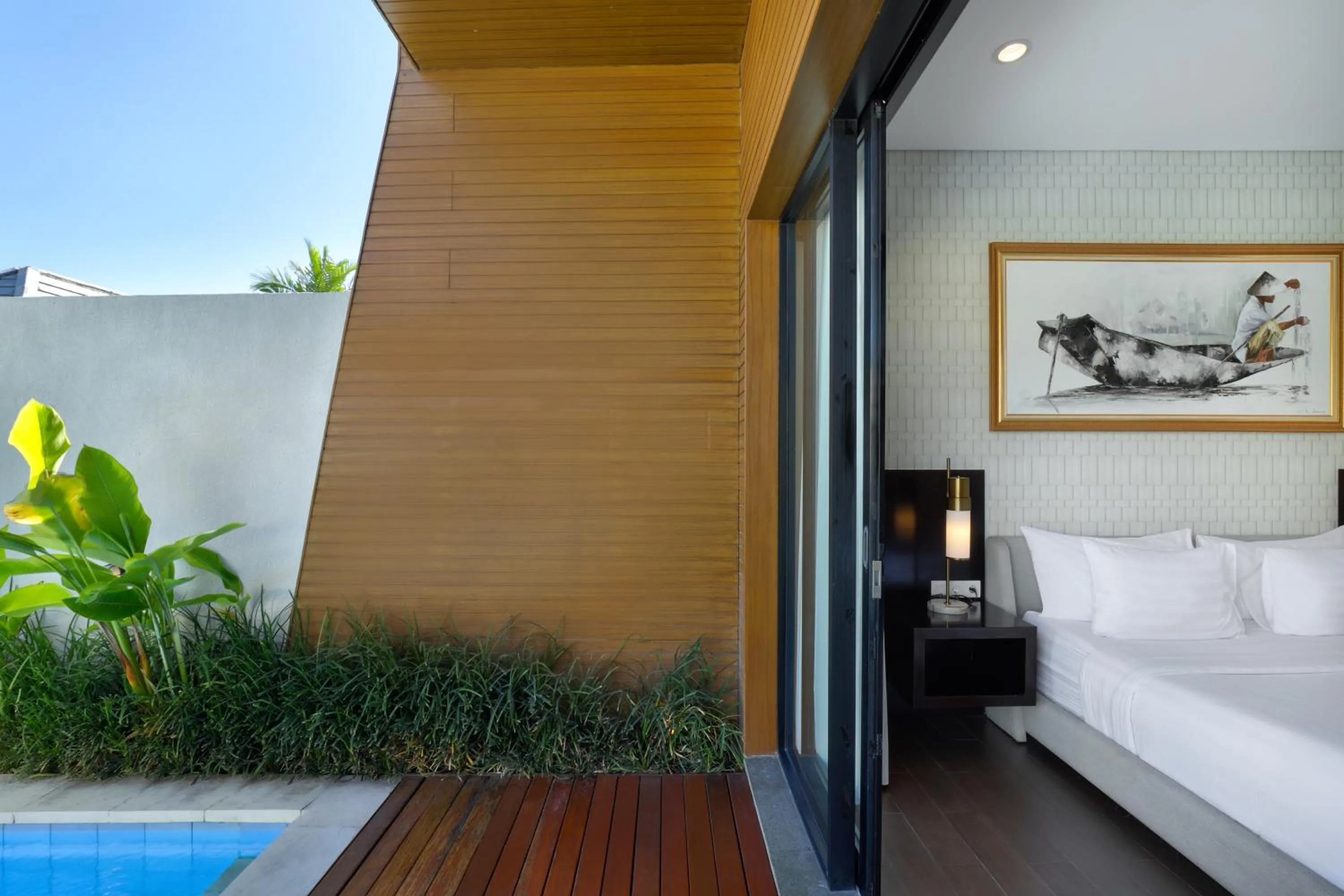 Patio, Bed in The Claremont Luxury Villas