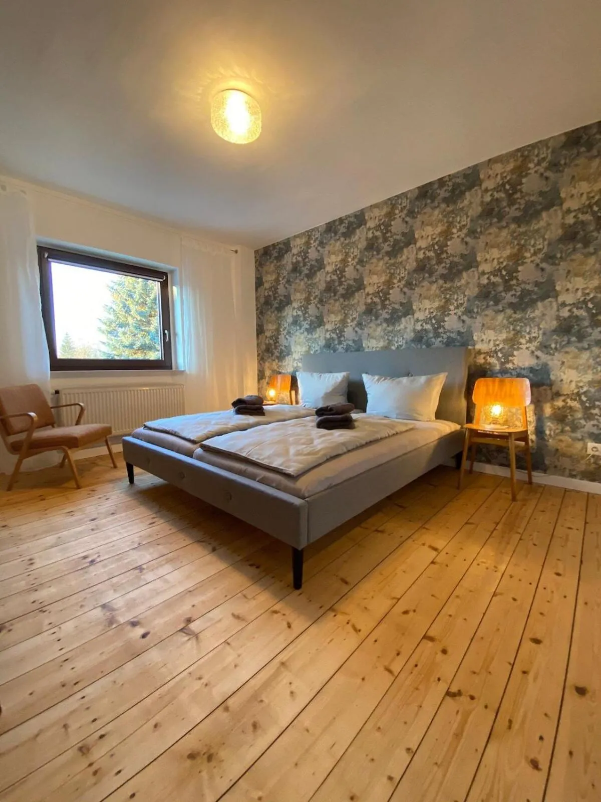 Bedroom, Bed in Ferienhaus Chemnitz