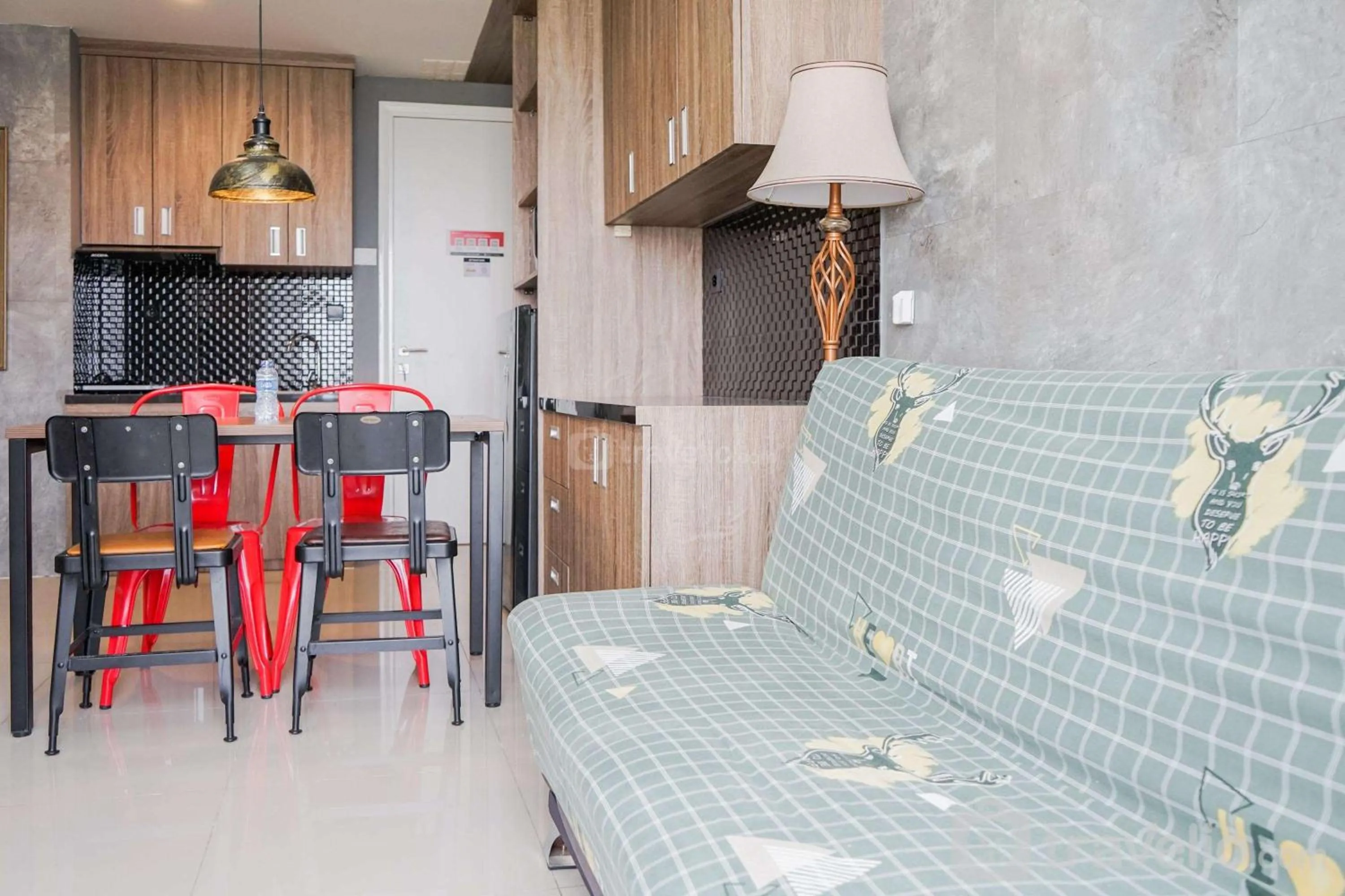 Bed in Cozy 2BR Apartment at Tuscany Residences With Garden View By Travelio