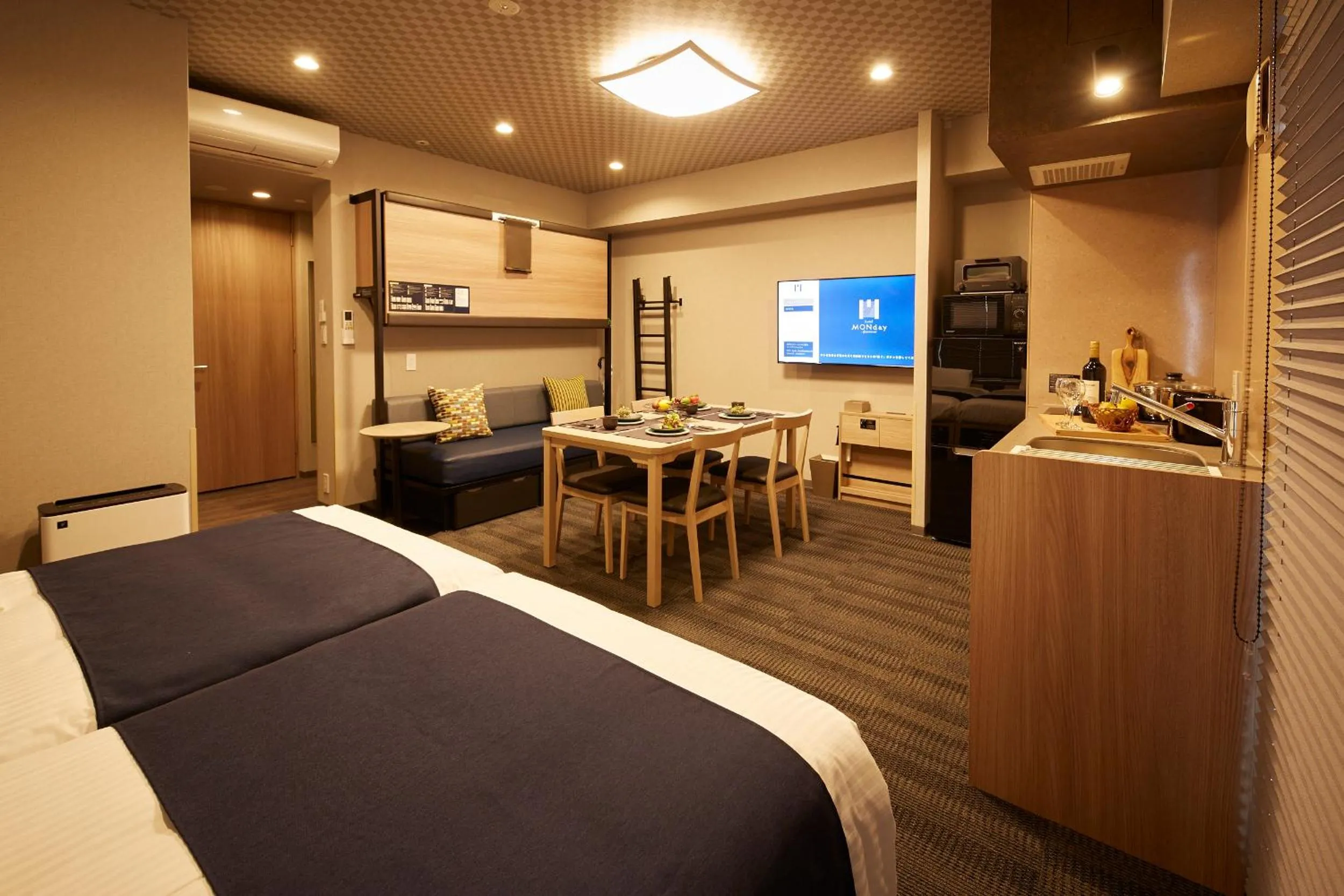 Bed in MONday Apart Premium UENO OKACHIMACHI