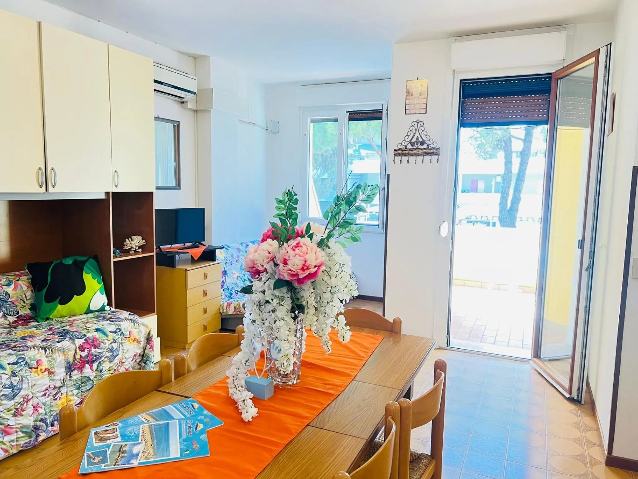 Bed in Spacious apartment with large balcony