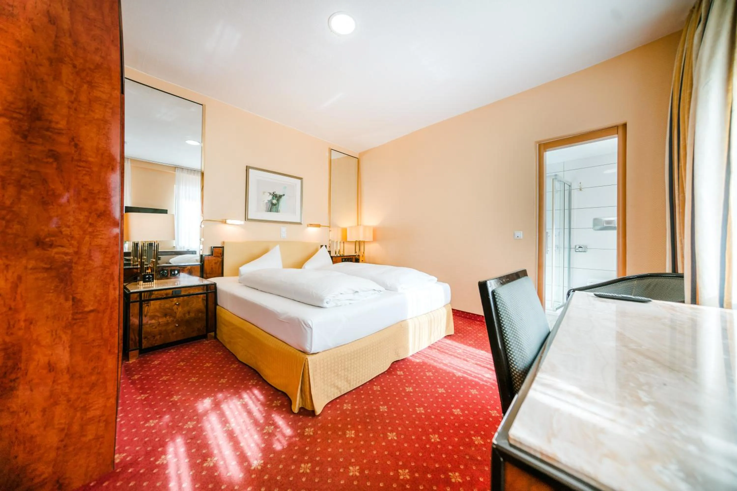 Photo of the whole room, Bed in Hotel Rheinfels