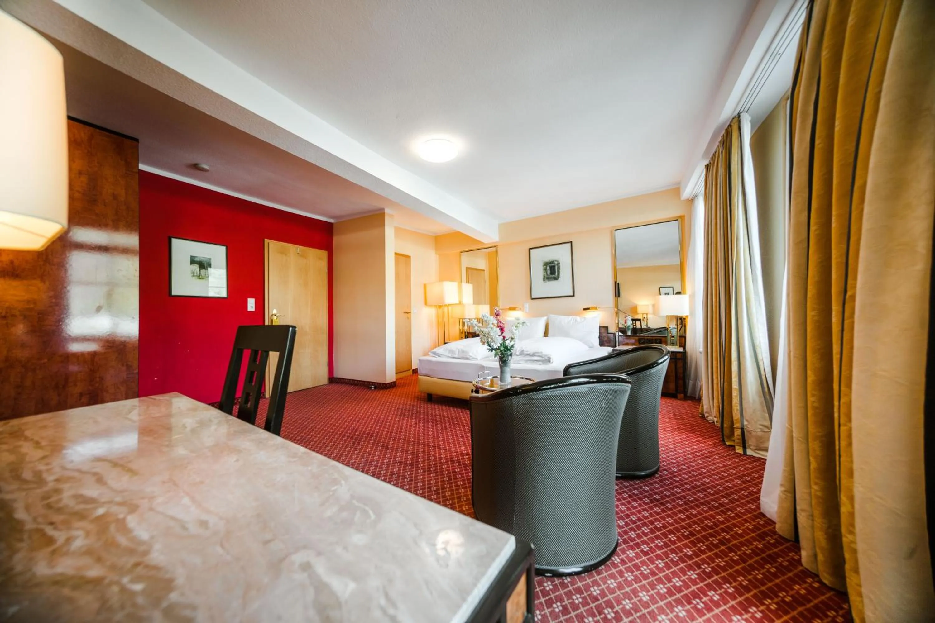 Photo of the whole room, Bed in Hotel Rheinfels