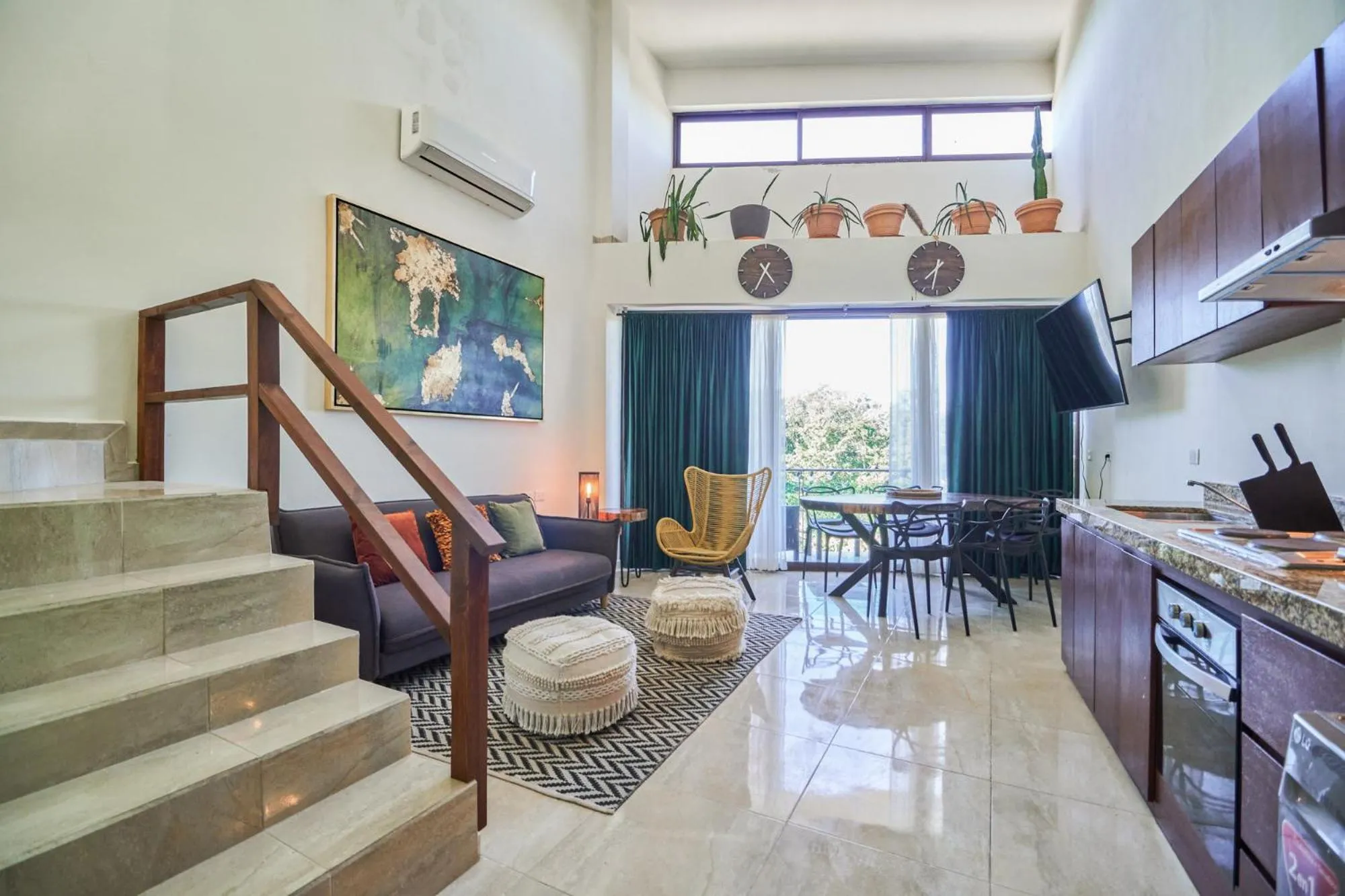 Living room in Cave Apartments Mexico 5