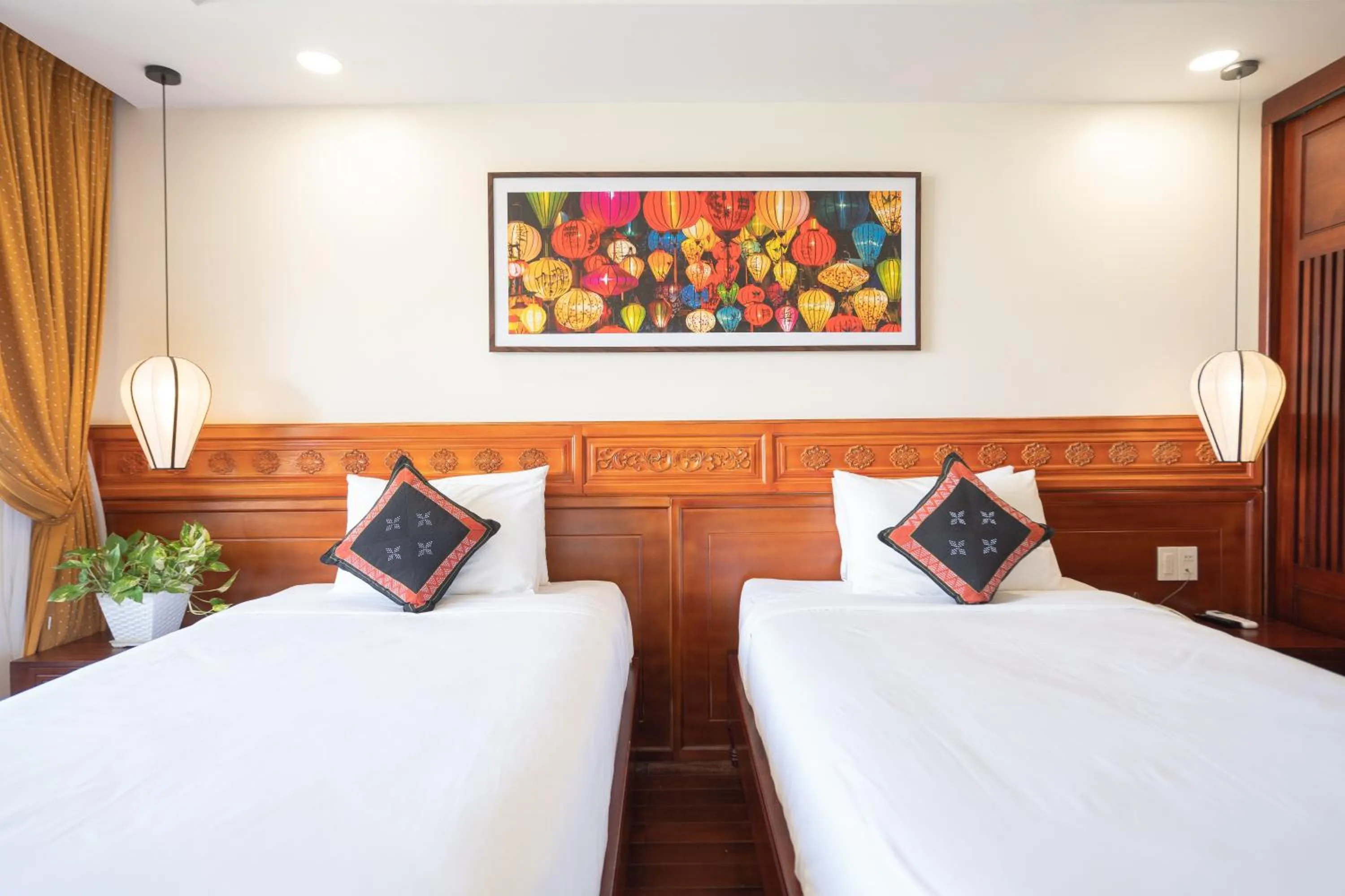 Bed in Virgo Villa Quê Hội An