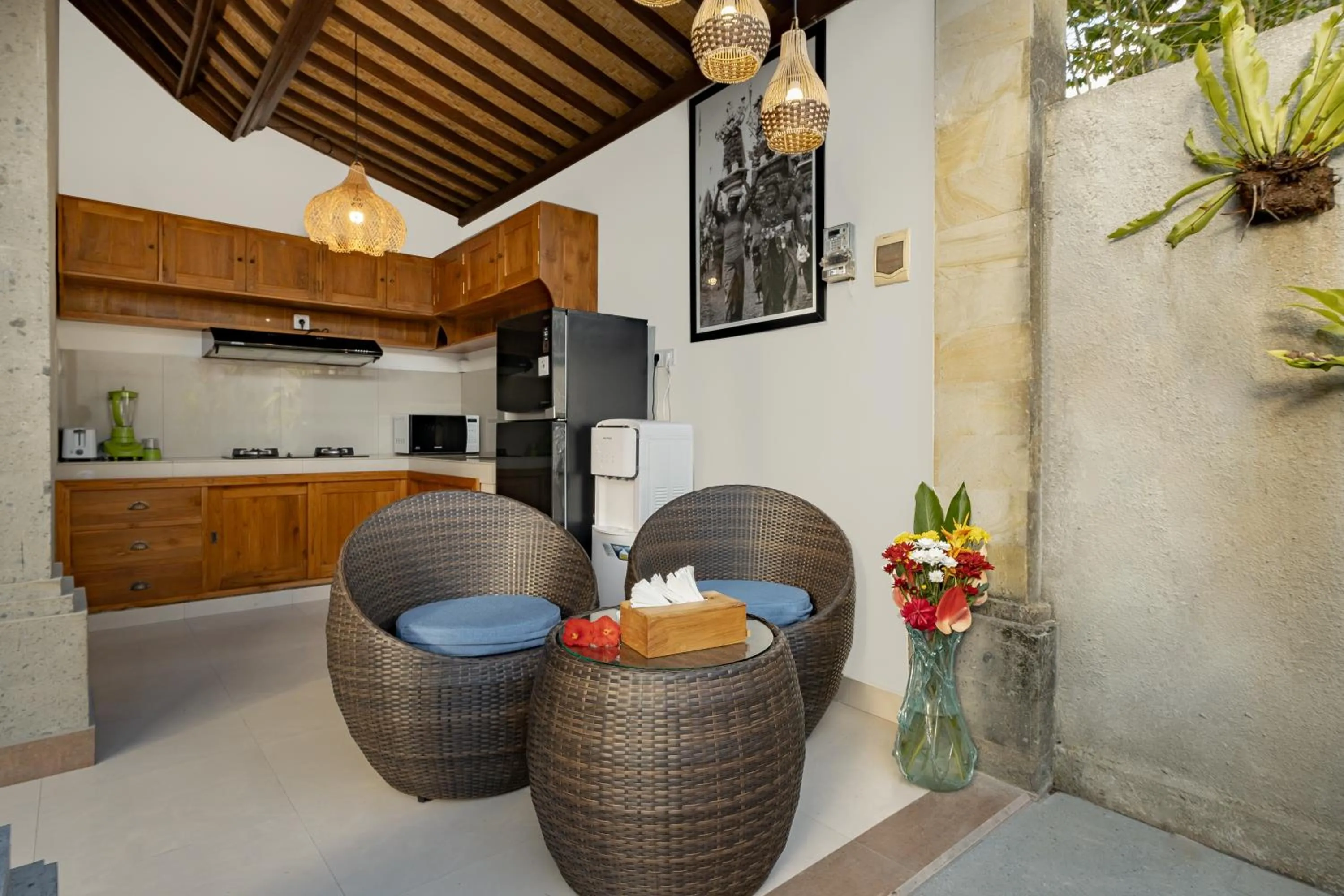 Kitchen or kitchenette in Villa Wananta
