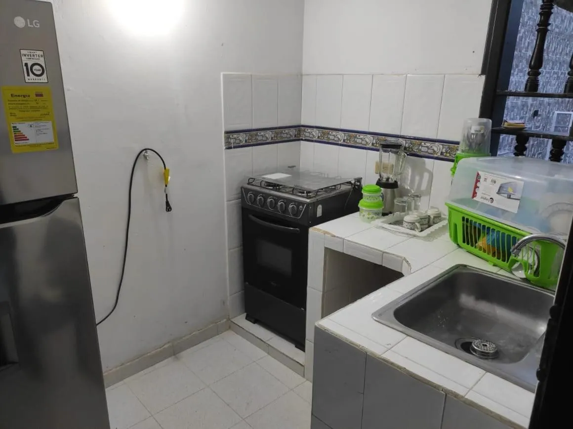 Kitchen or kitchenette in Cabaña Flor Gloria