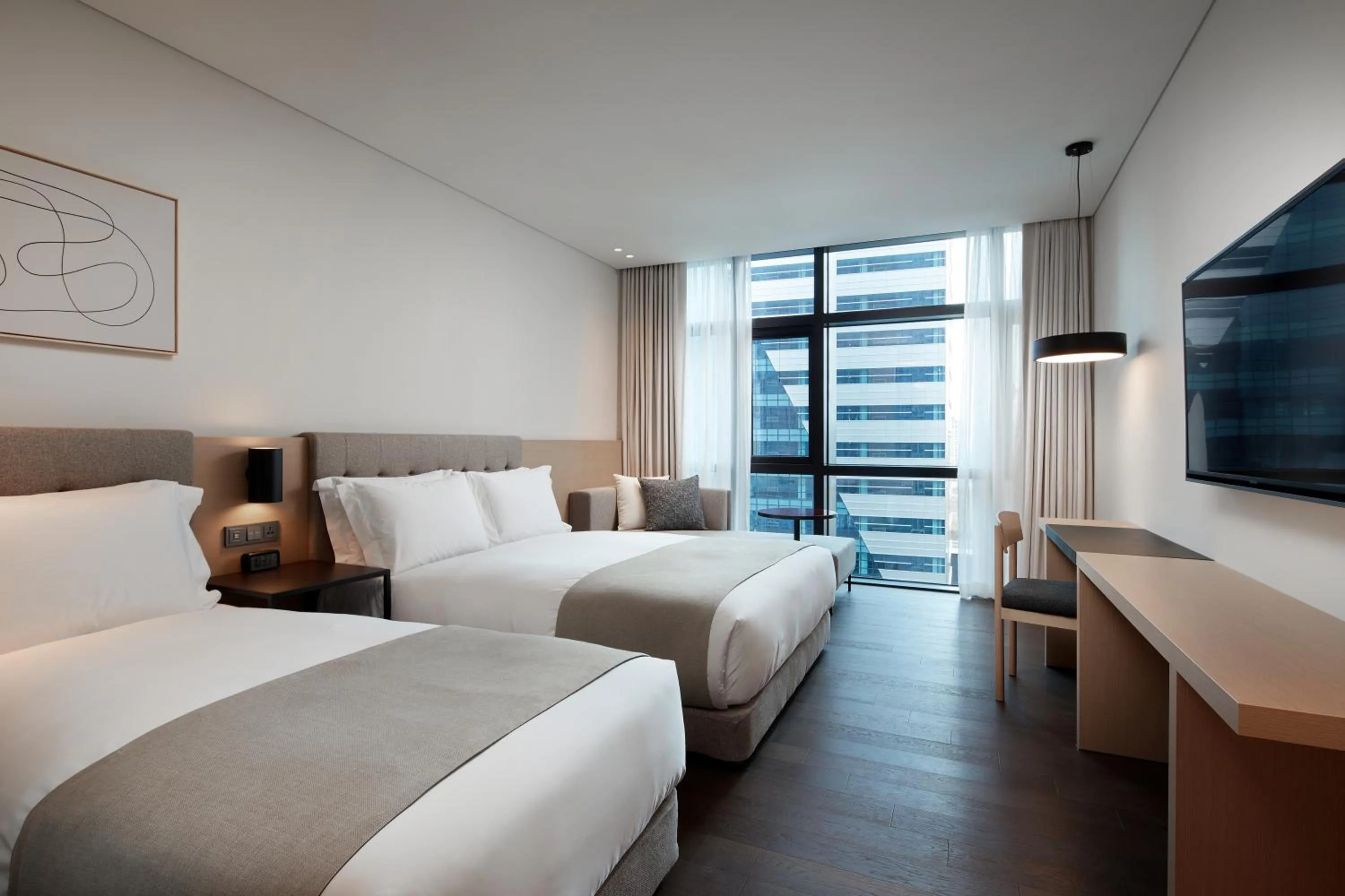 Decorative detail, Bed in Shilla Stay Busan Gimhae Airport - Noksan