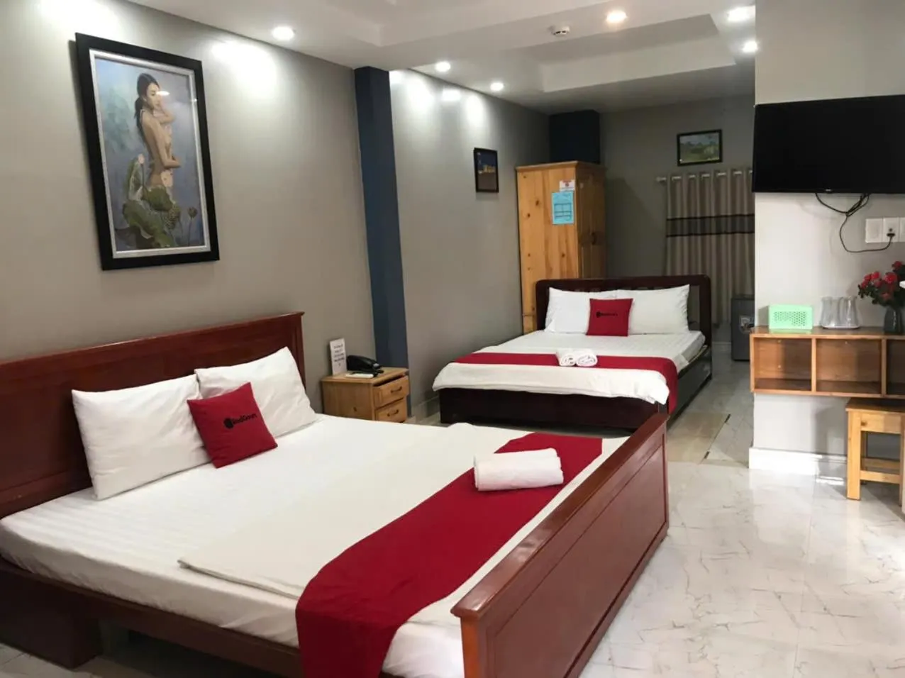 Bed in Bờ Sông Hotel