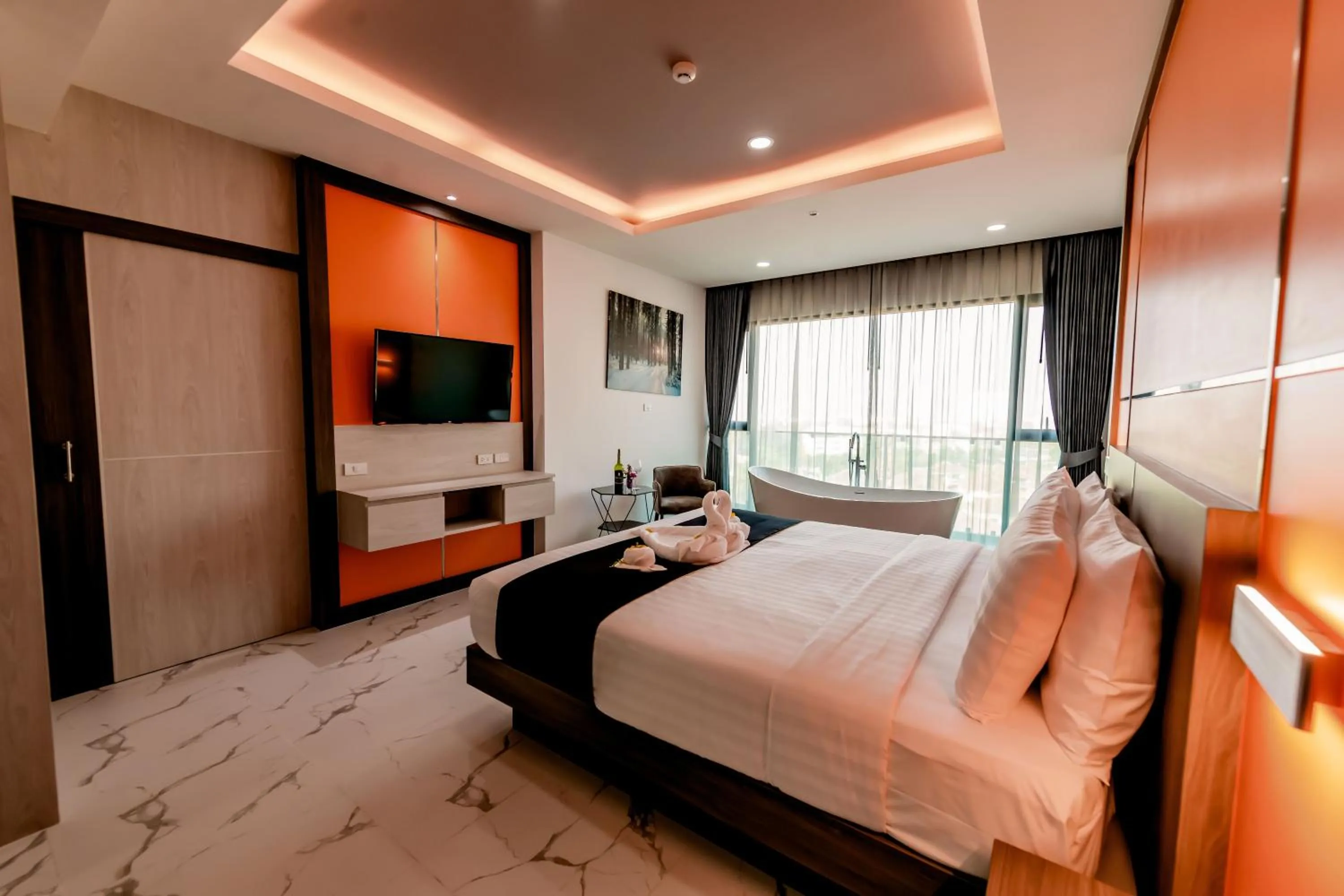 Bed in The Proud Hotel Pattaya - SHA Certified