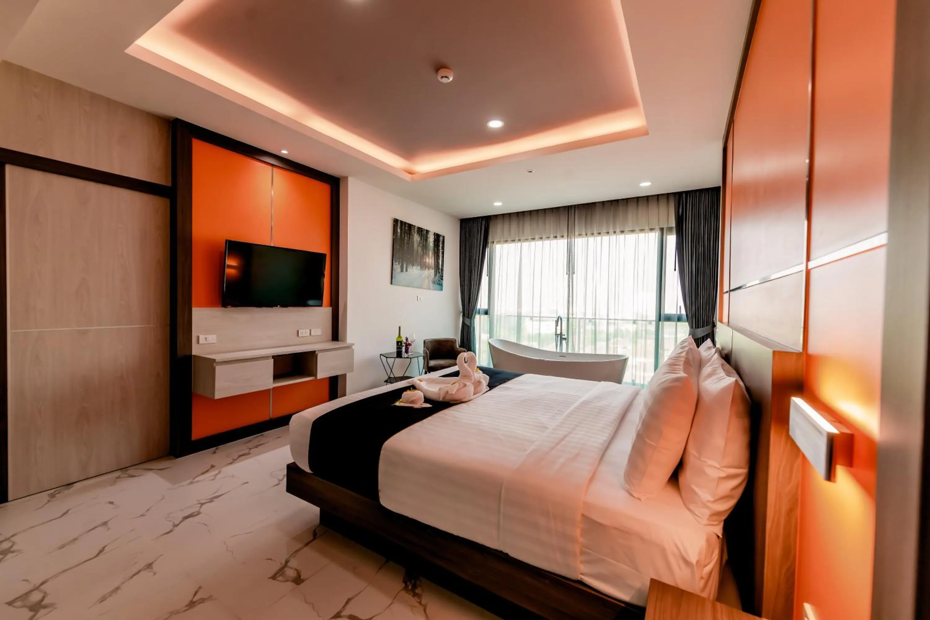 Bed in The Proud Hotel Pattaya - SHA Certified