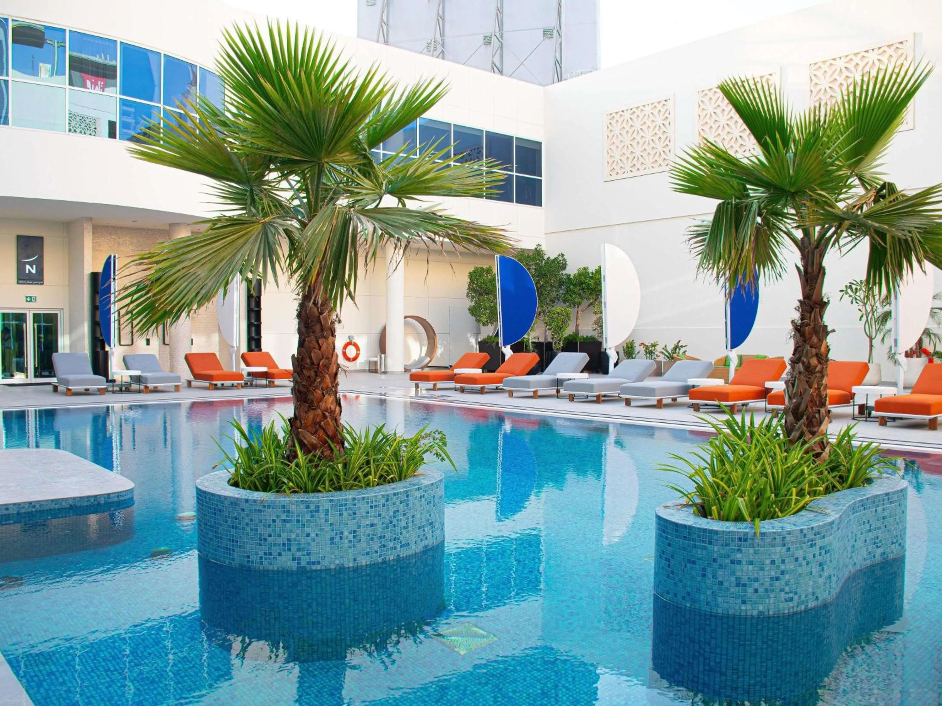 Pool view in Novotel Dubai World Trade Centre