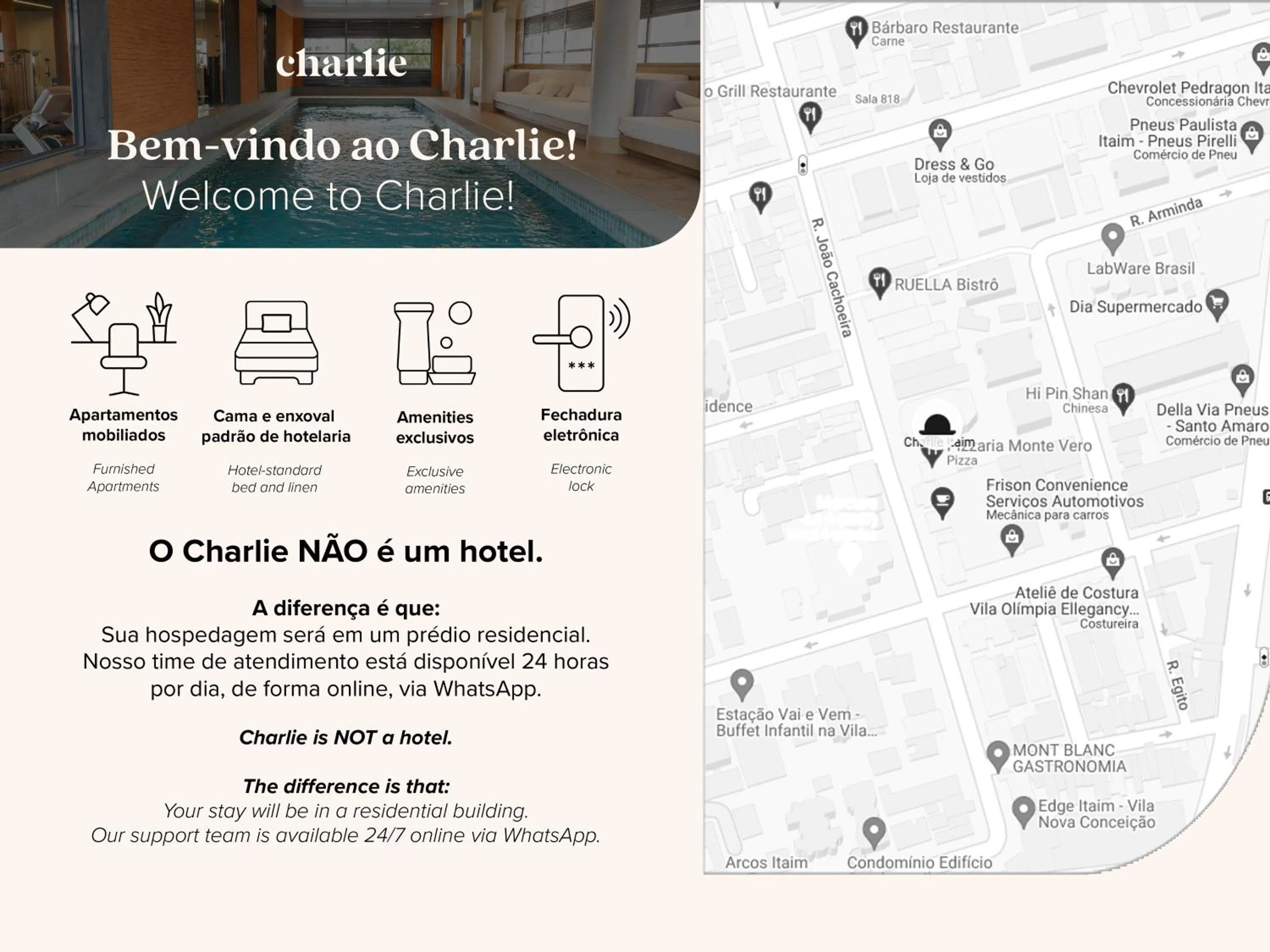 Text overlay in Charlie Itaim