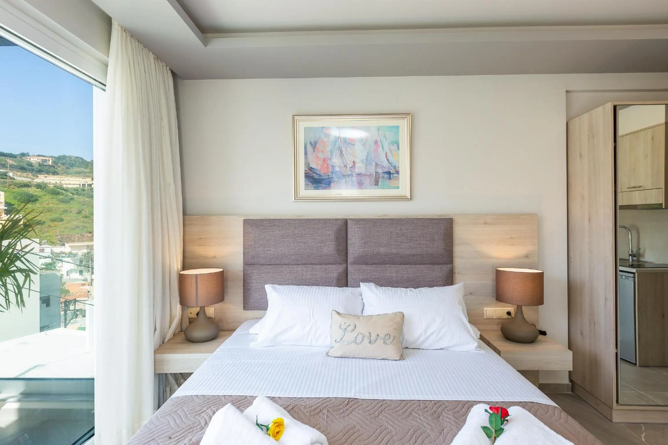 Bedroom, Bed in Akrogiali Apartments