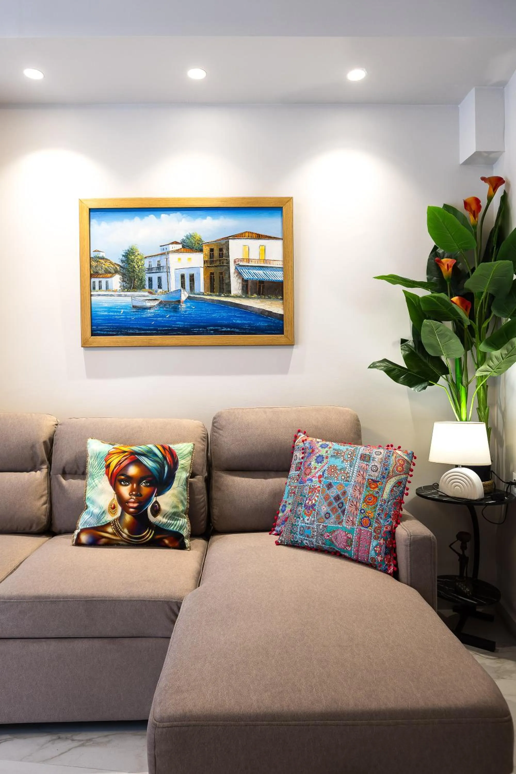 Living room in Akrogiali Apartments