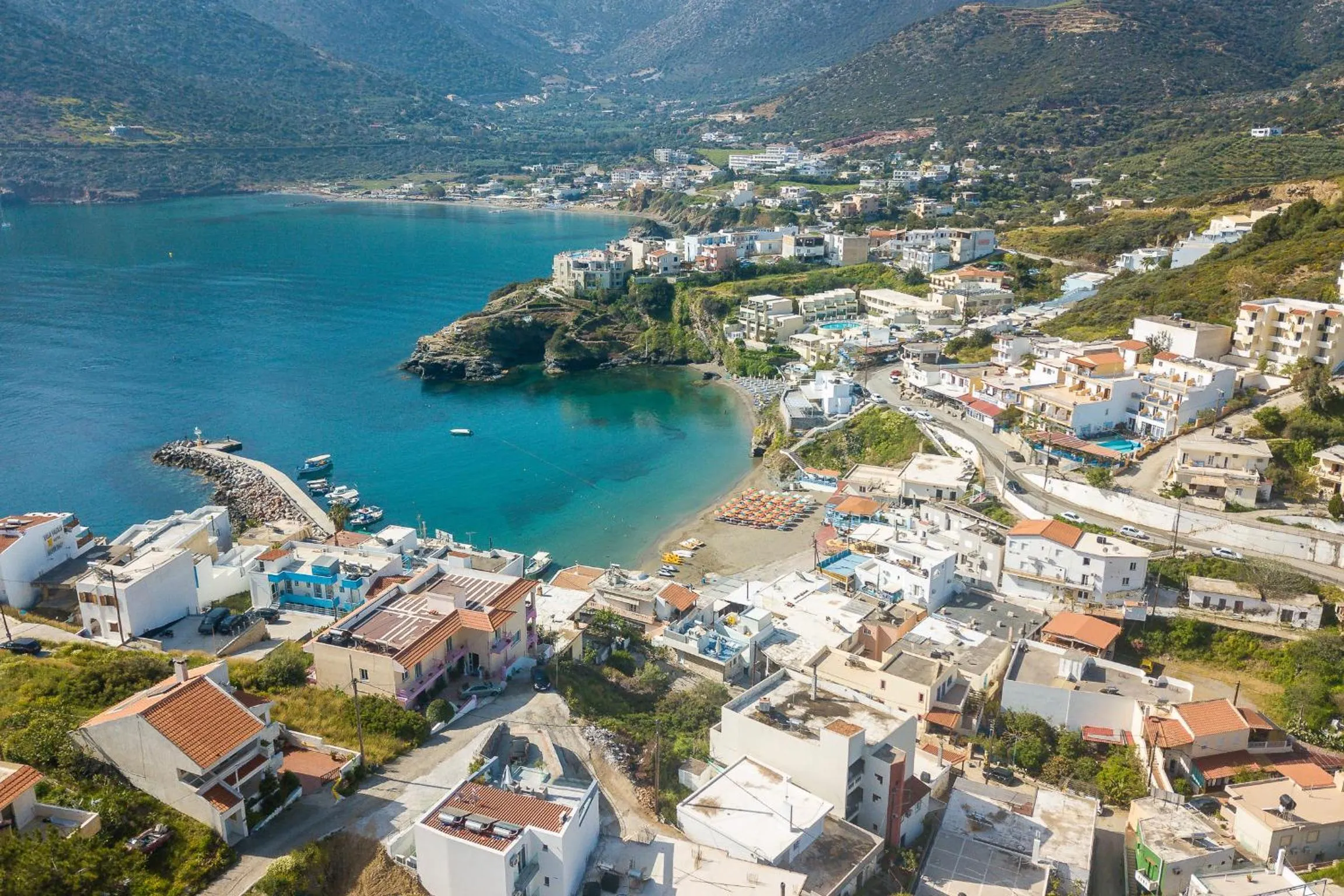 Bird's eye view in Akrogiali Apartments