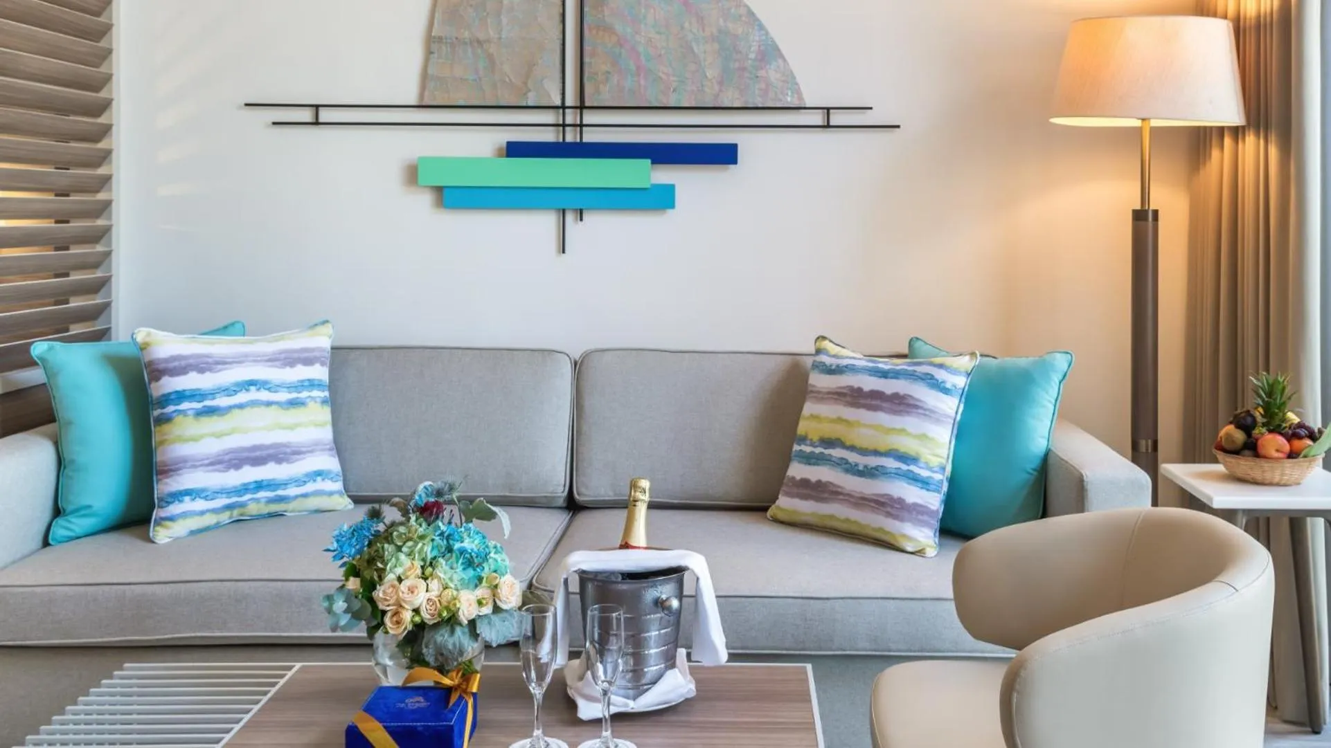 Seating area in JA Palm Tree Court, Dubai