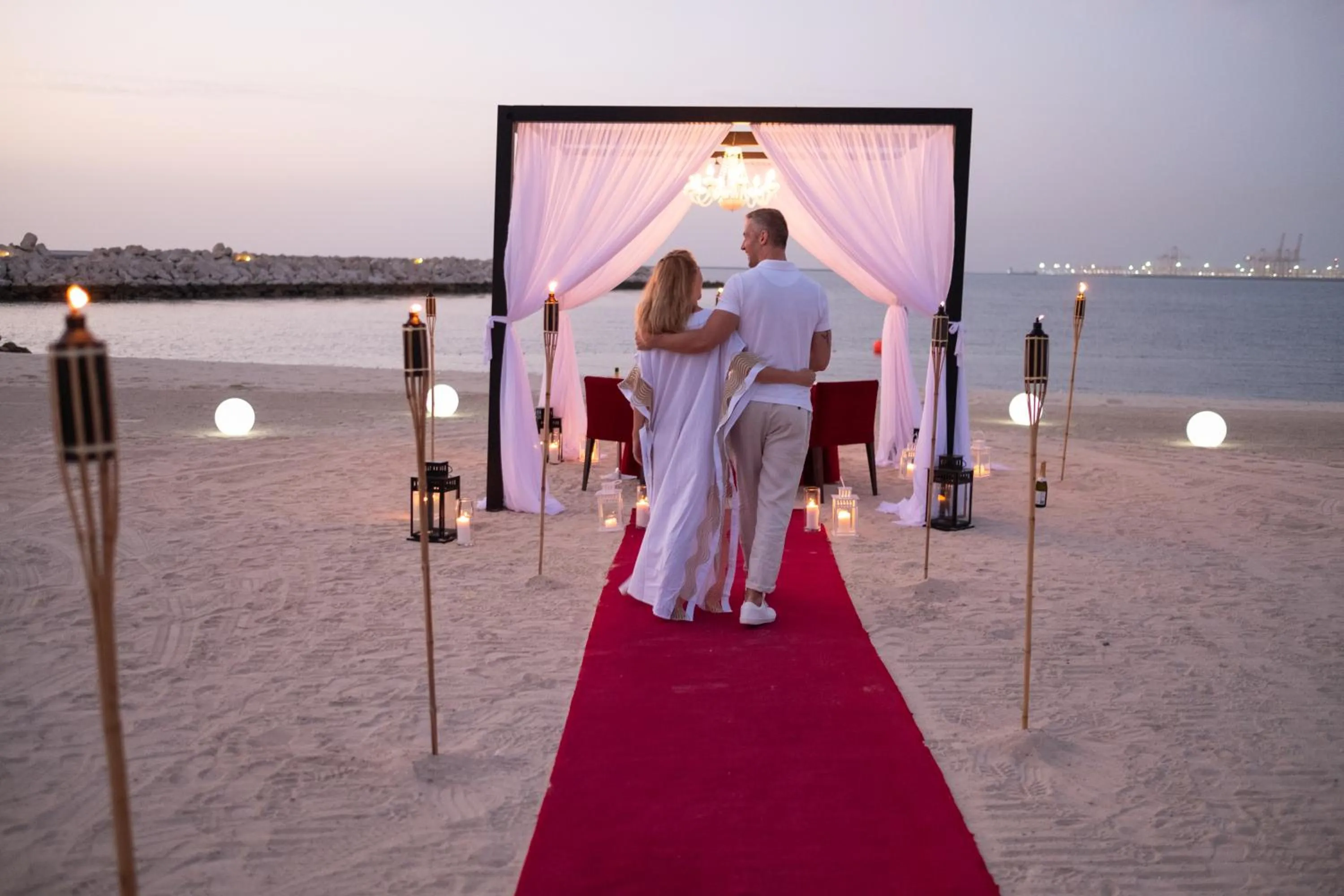 Dining area in JA Beach Hotel, Dubai
