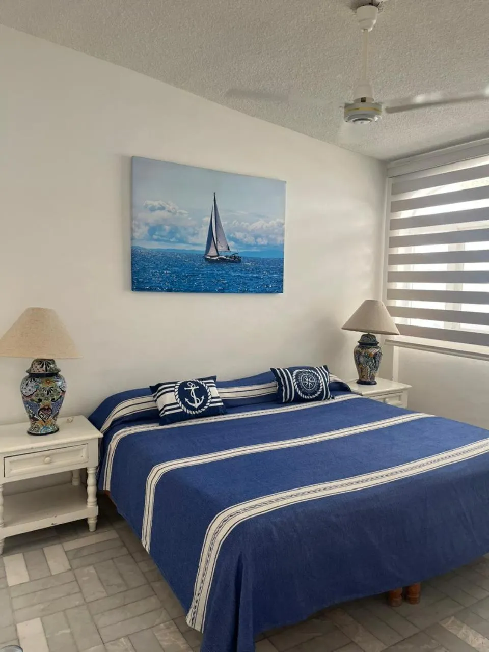 Bed in Depto familiar con vista al mar en Playasol Manzanillo