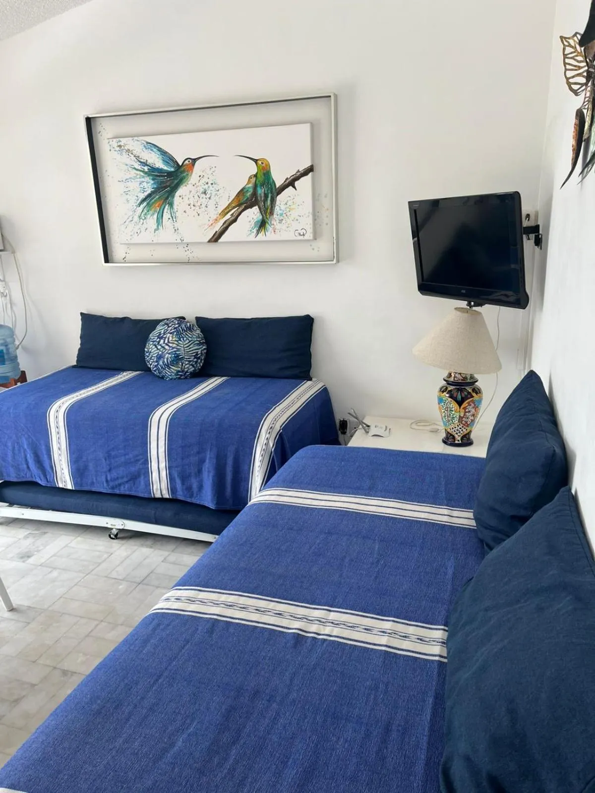 Bed in Depto familiar con vista al mar en Playasol Manzanillo