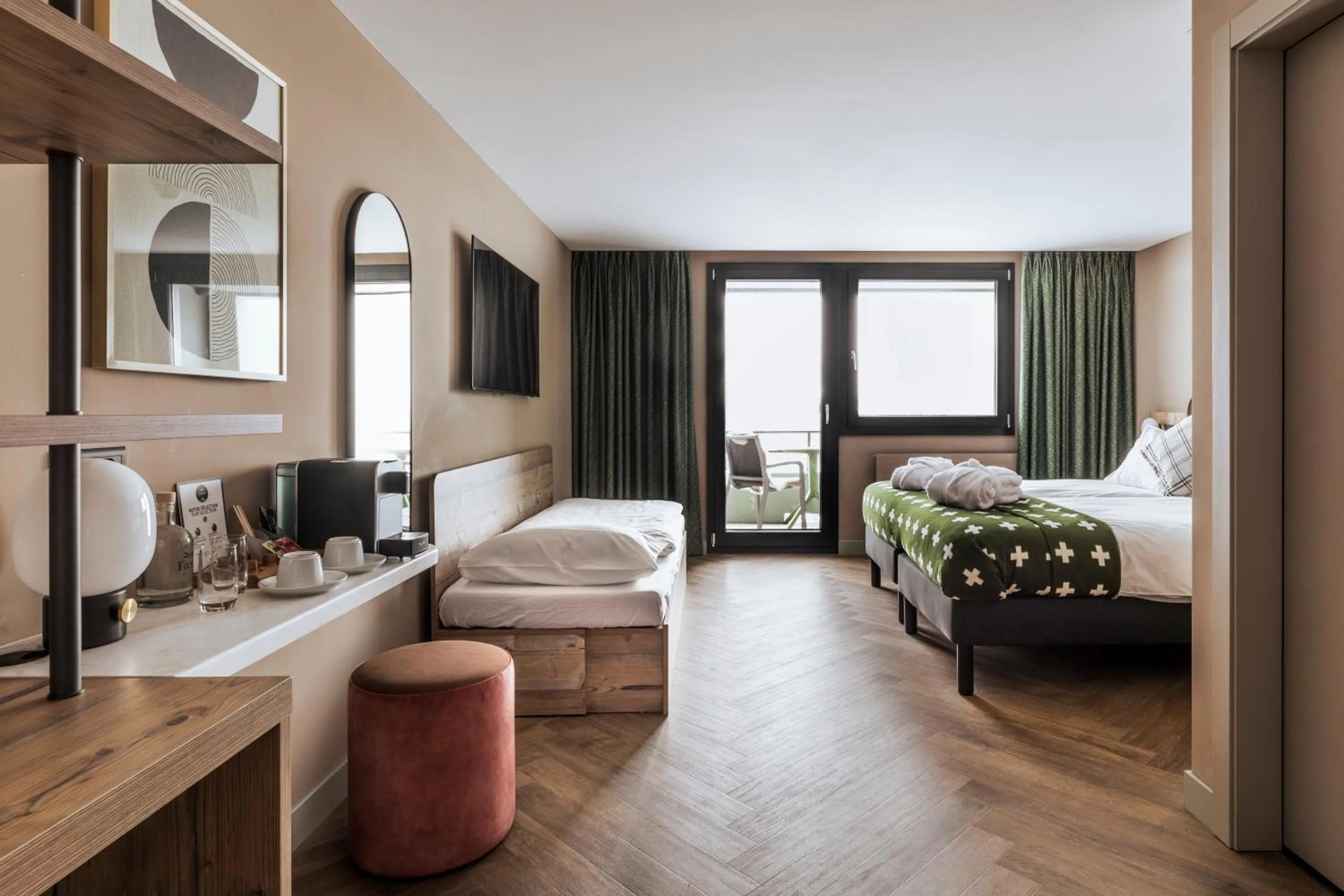 Bedroom, Bed in Hotel Valaisia Crans Montana, a Faern Collection Resort