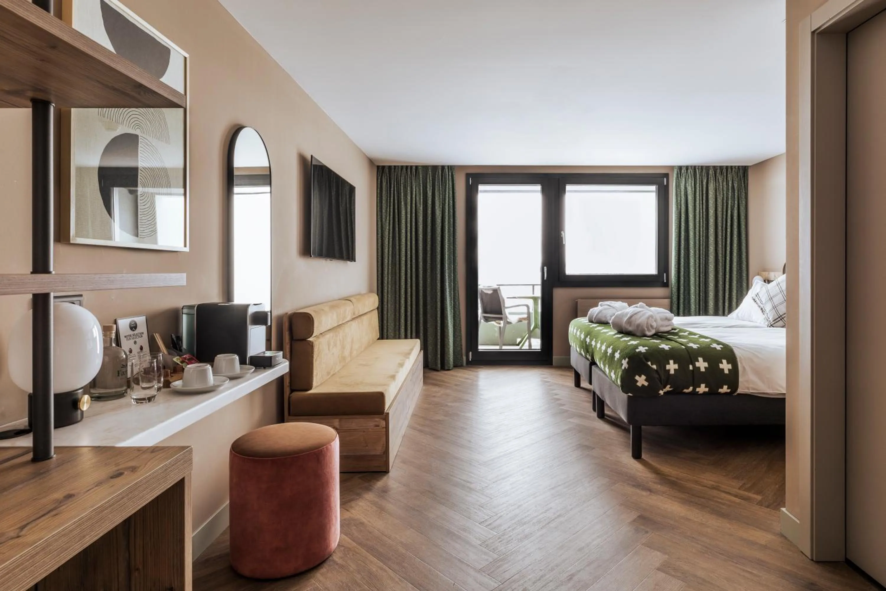 Bedroom, Bed in Hotel Valaisia Crans Montana, a Faern Collection Resort