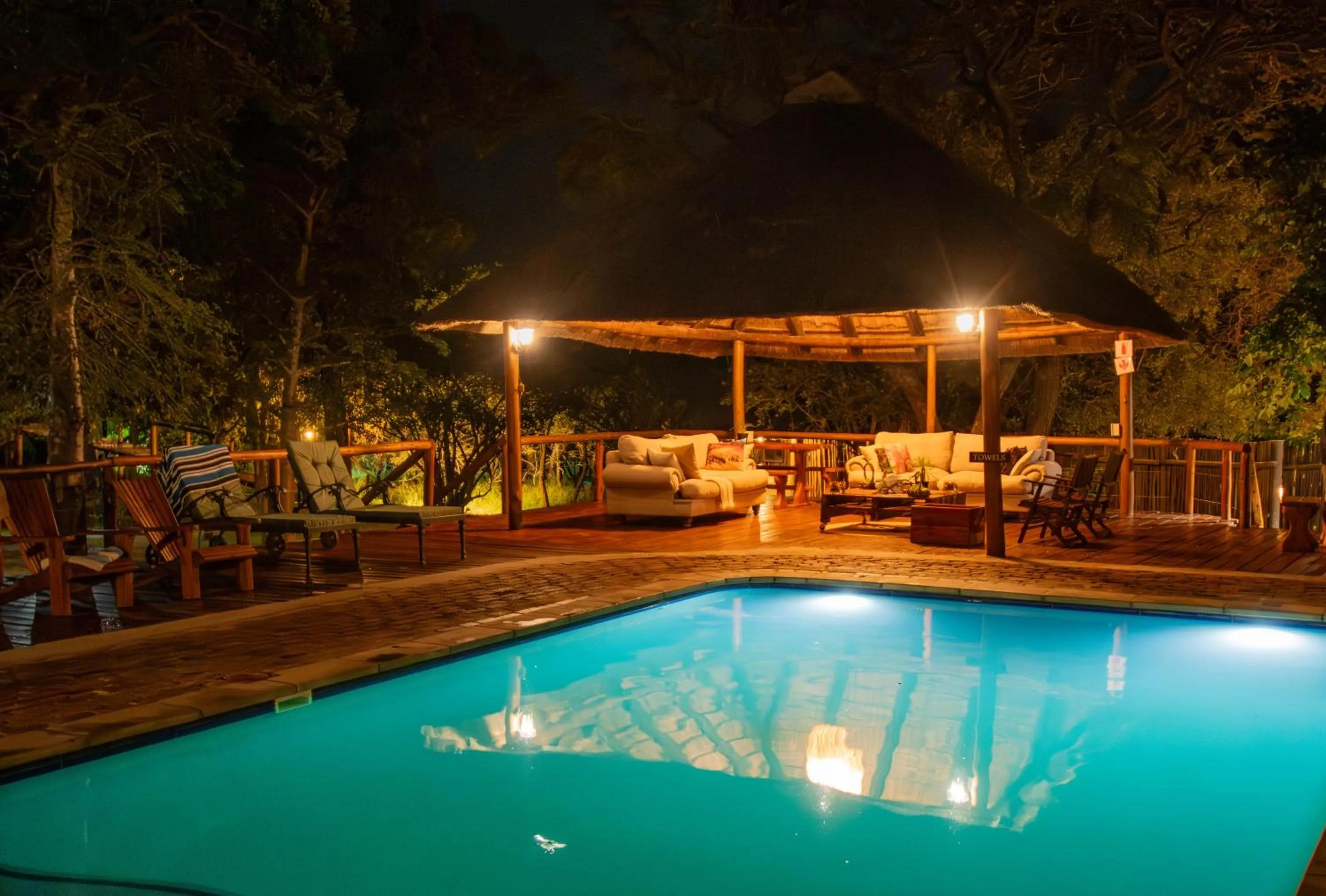 Pool view in Thornhill Safari Lodge