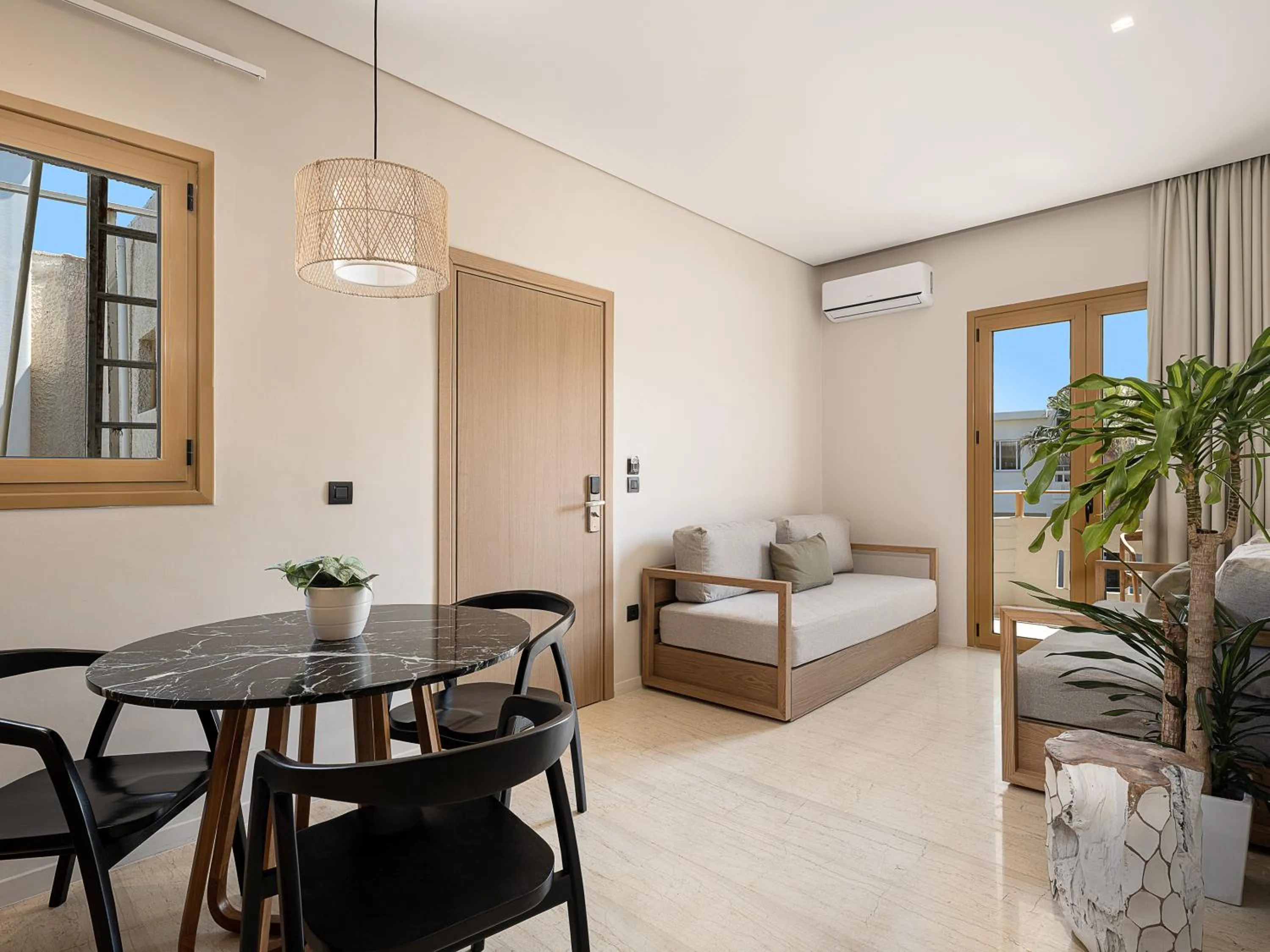 Bed in Esperides Beach Hotel Apartments