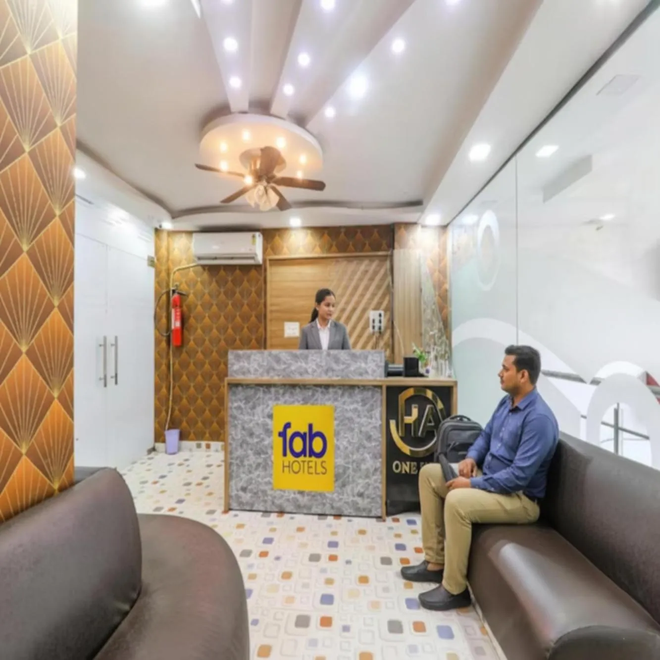 Lobby or reception in FabHotel A One Inn