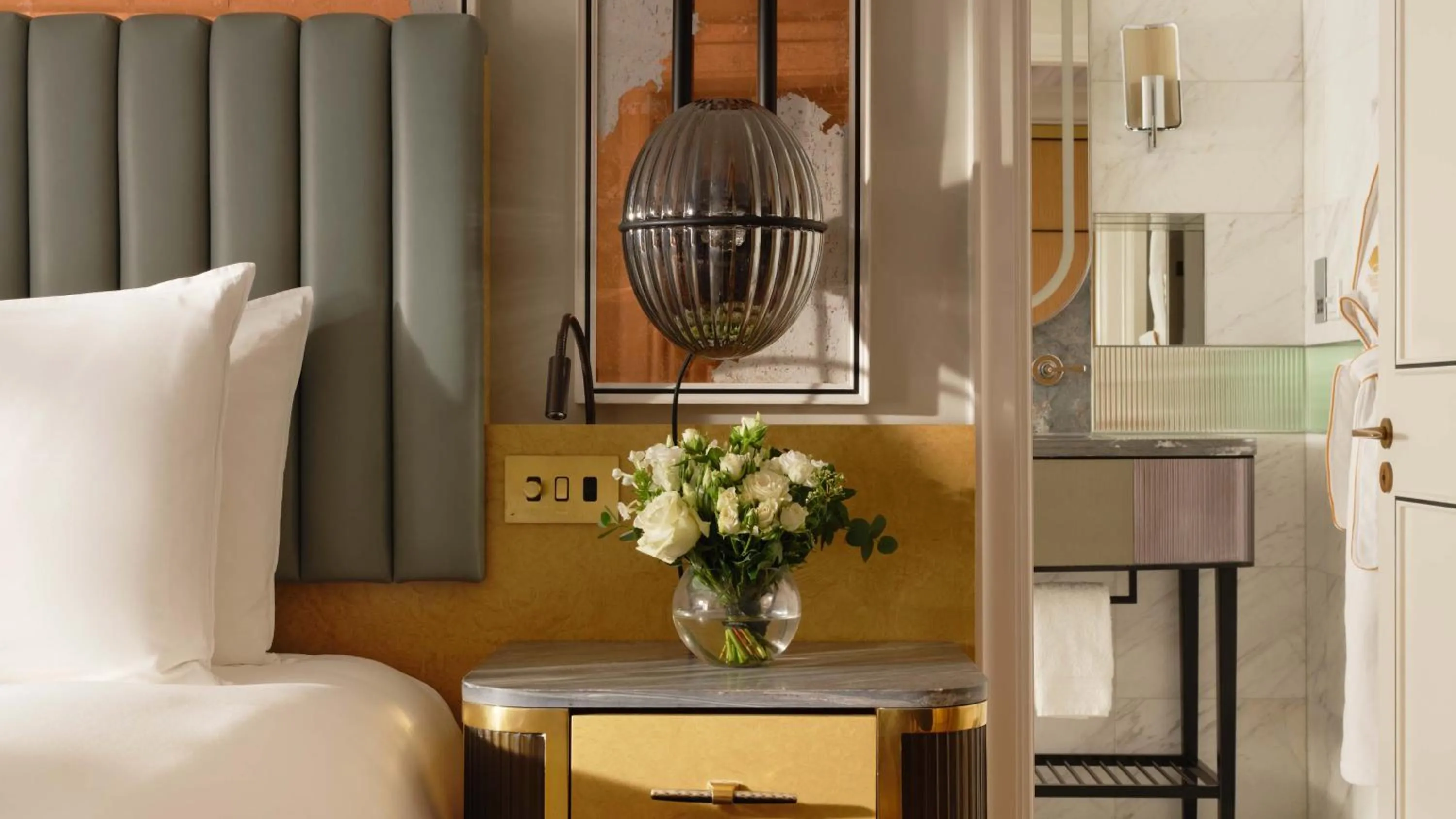 Decorative detail, Bed in Mandarin Oriental Hyde Park, London