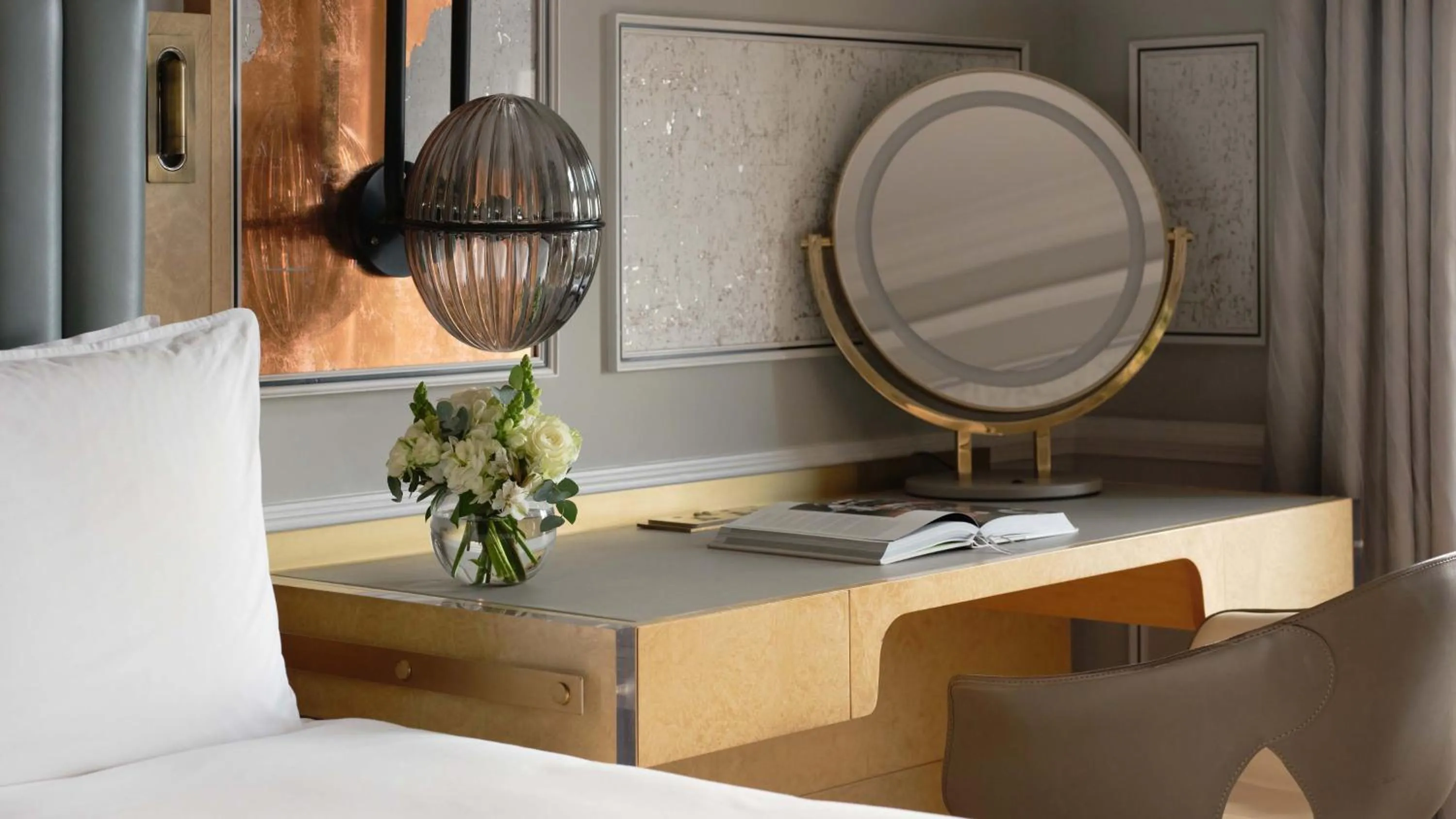 Decorative detail, Bed in Mandarin Oriental Hyde Park, London