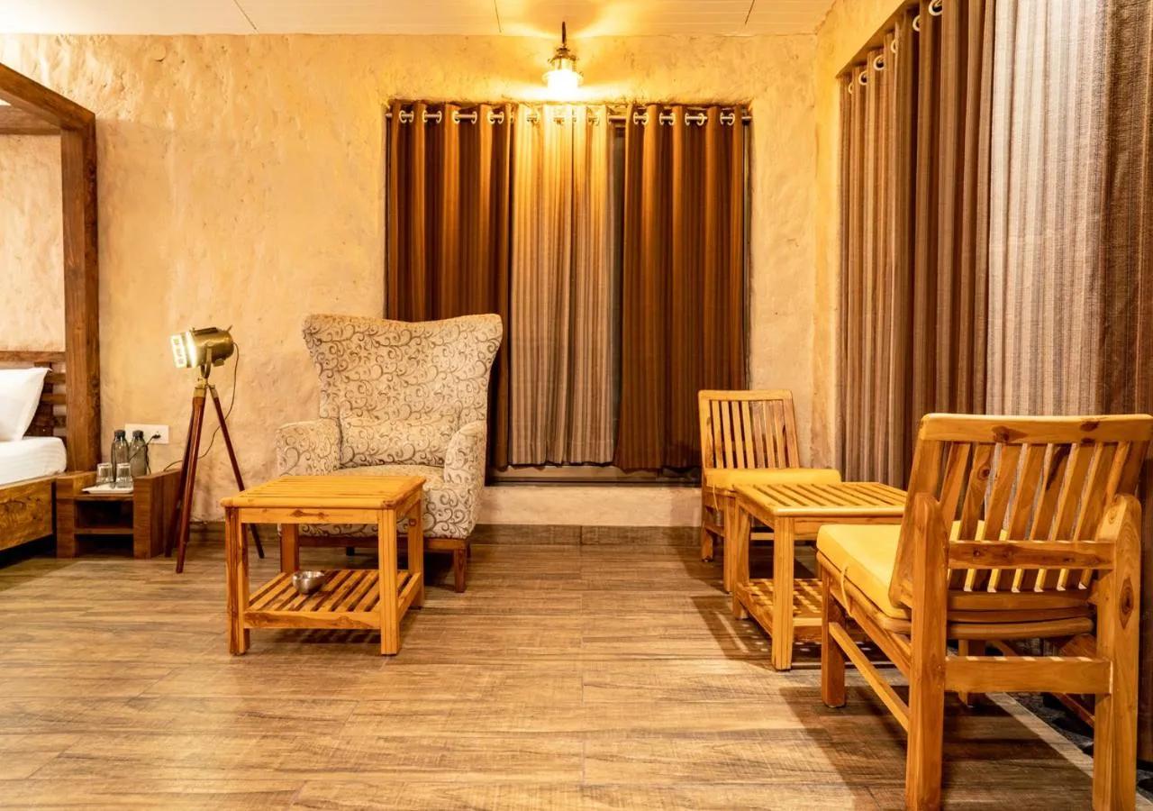 Seating area in The Satpura Panchtatva Villa