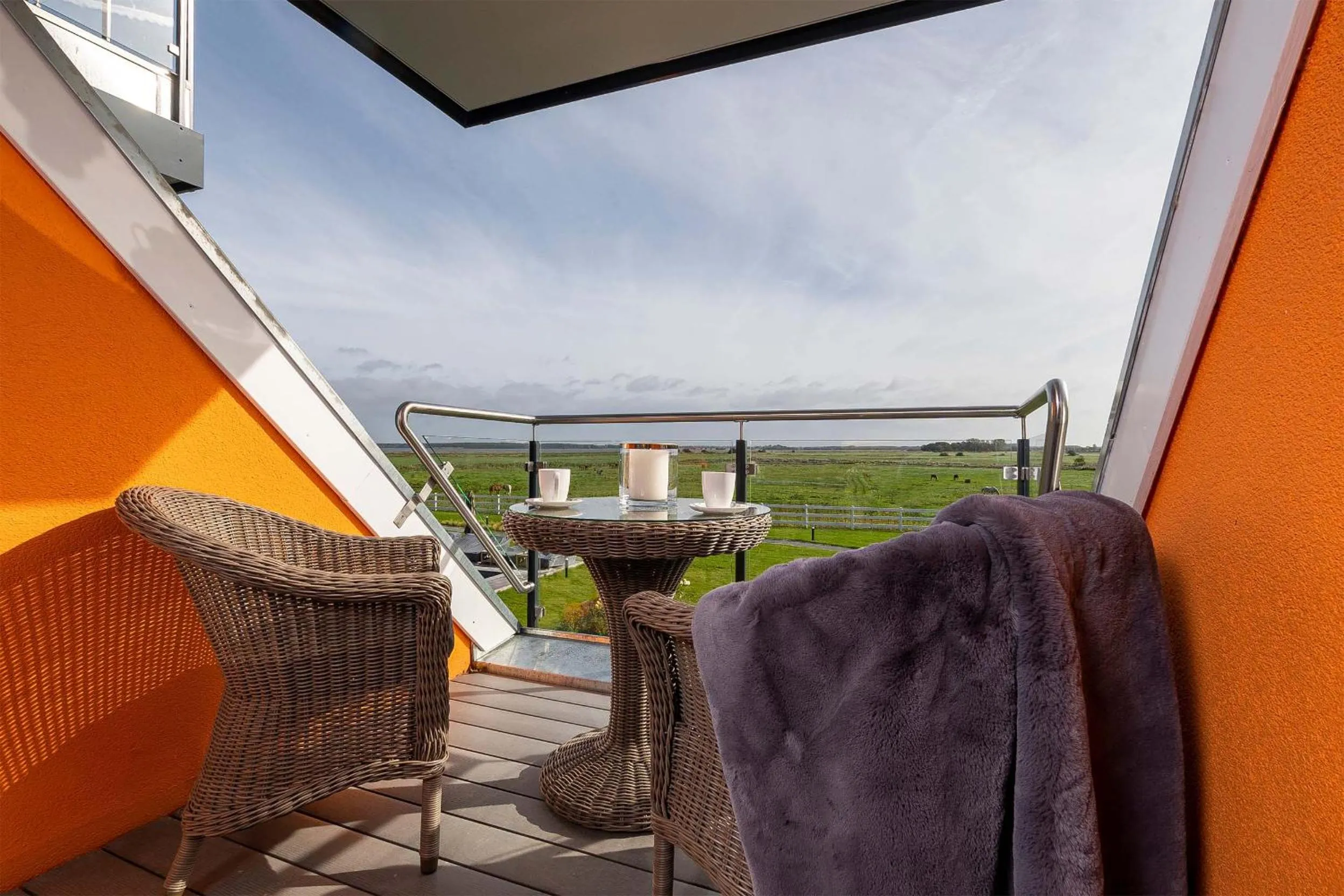 Balcony/Terrace in Luxus Resort Rügen Residenz Kubitzer Bodden