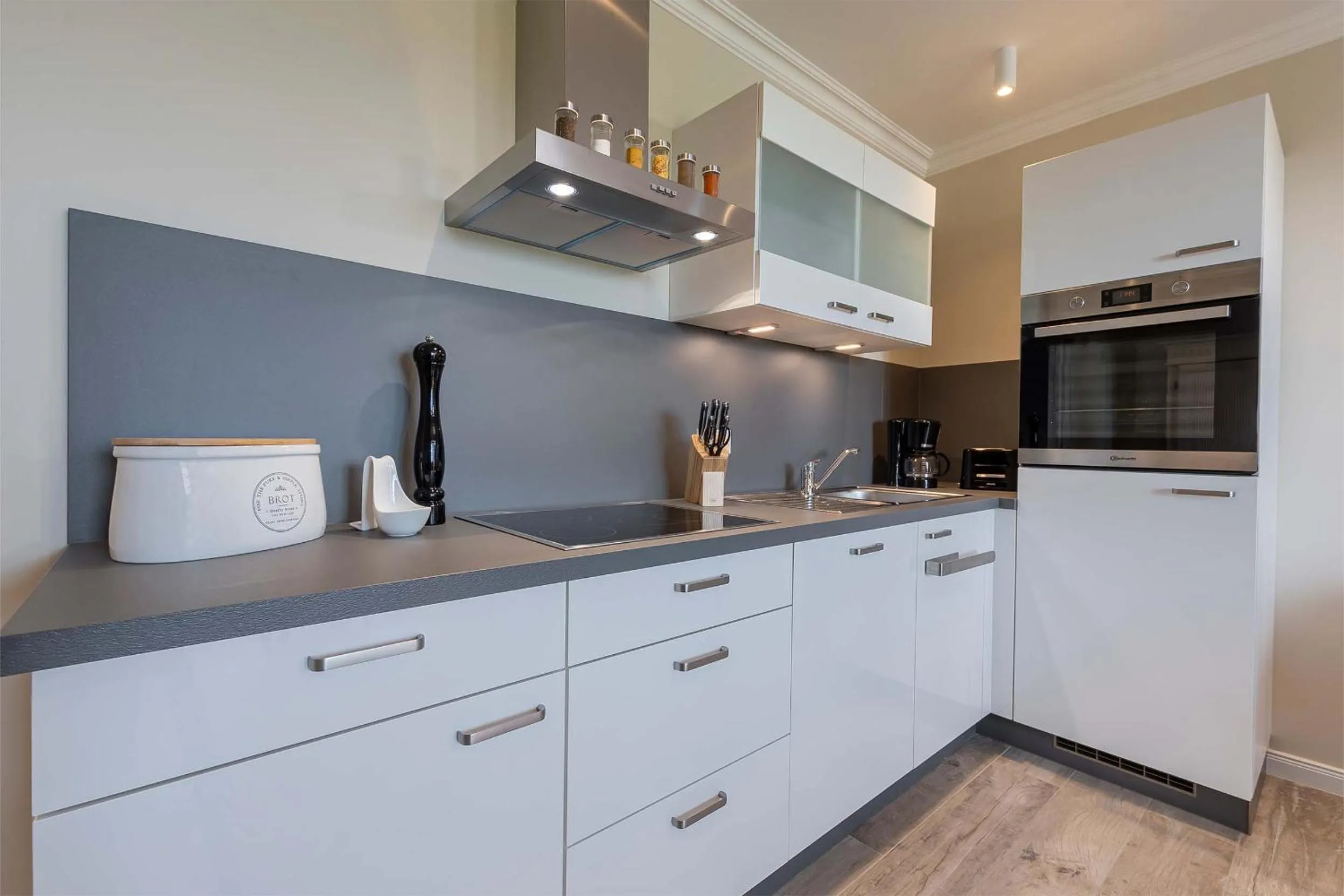 Kitchen or kitchenette in Luxus Resort Rügen Residenz Kubitzer Bodden