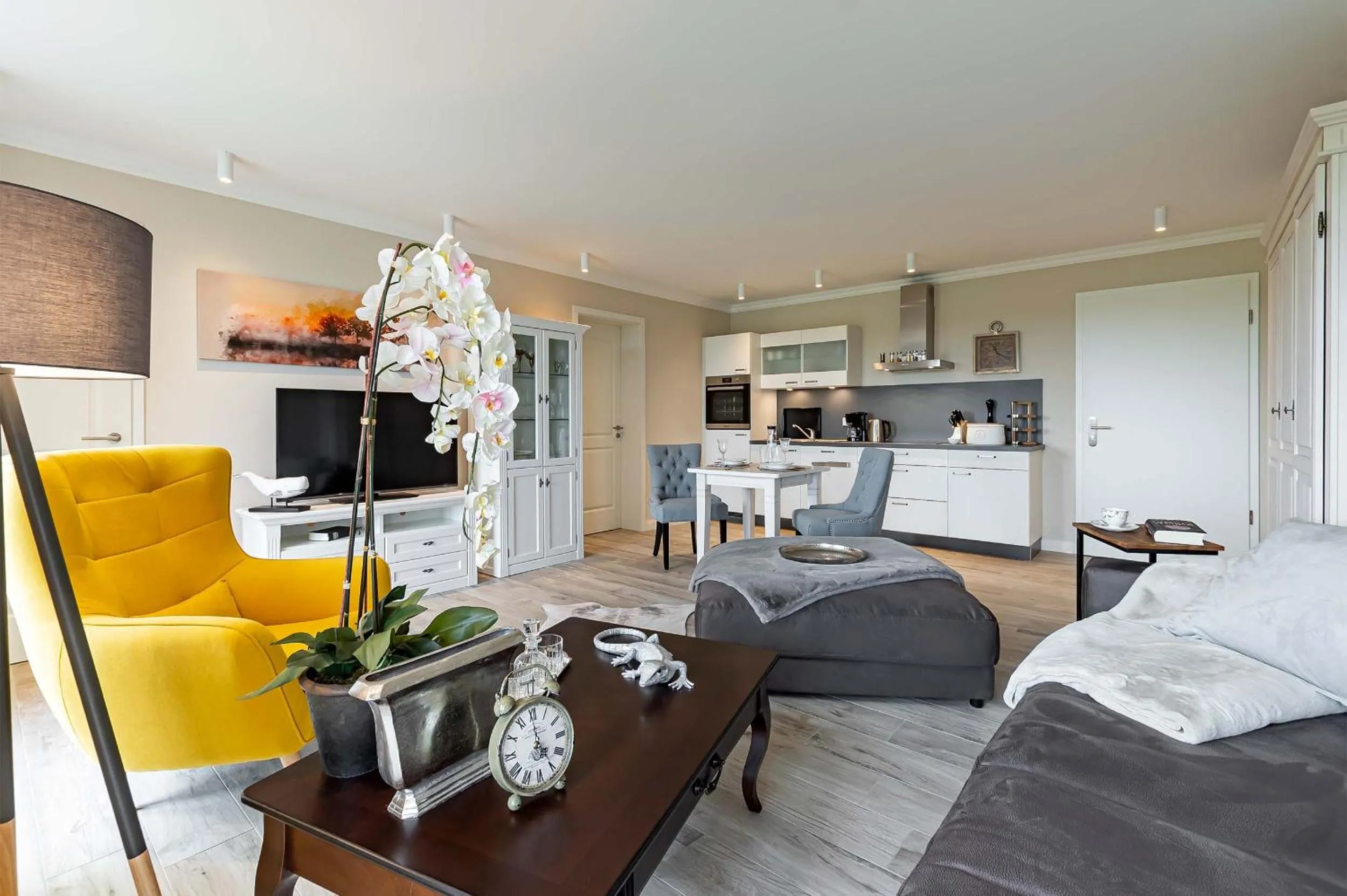 Kitchen or kitchenette in Luxus Resort Rügen Residenz Kubitzer Bodden