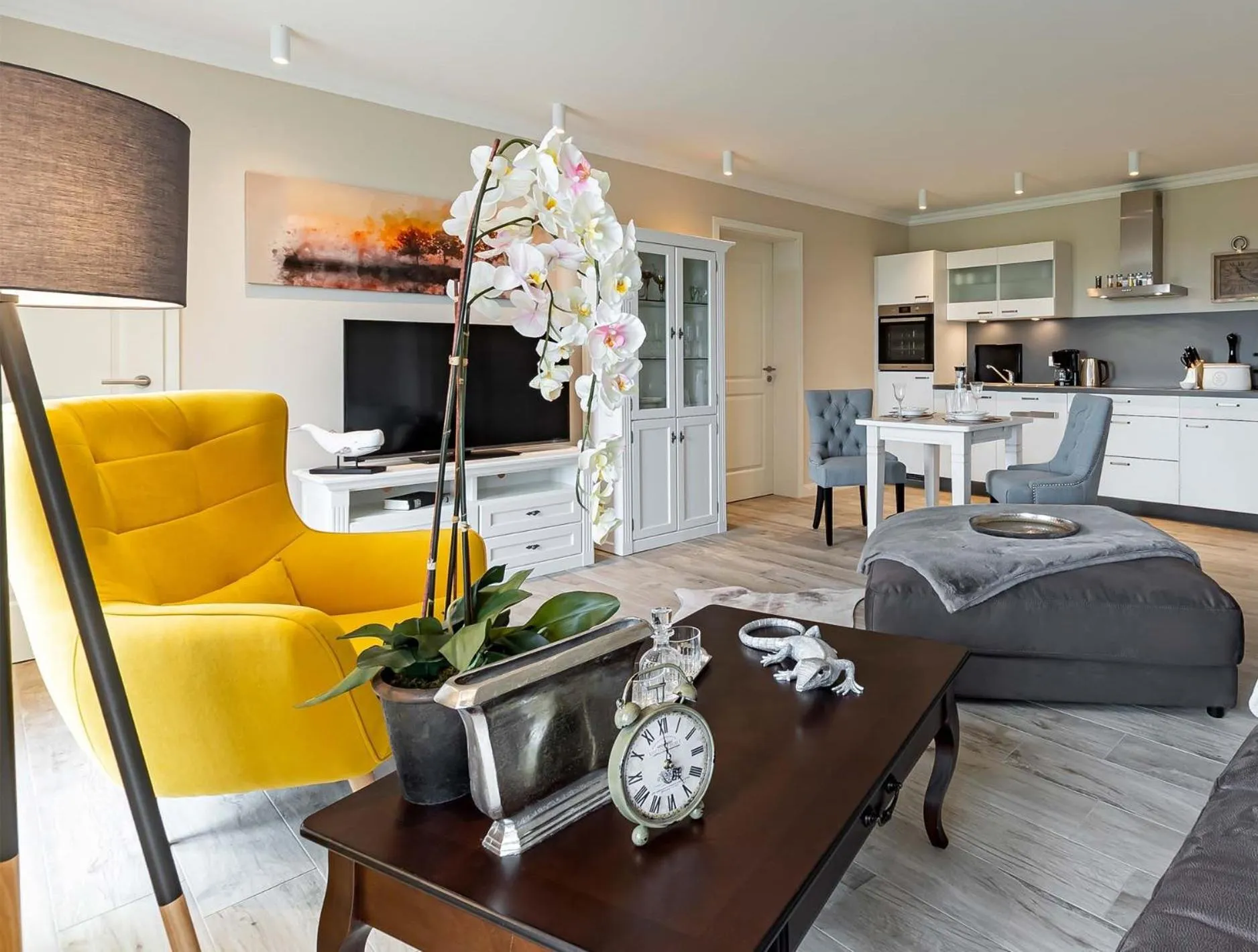 Kitchen or kitchenette in Luxus Resort Rügen Residenz Kubitzer Bodden