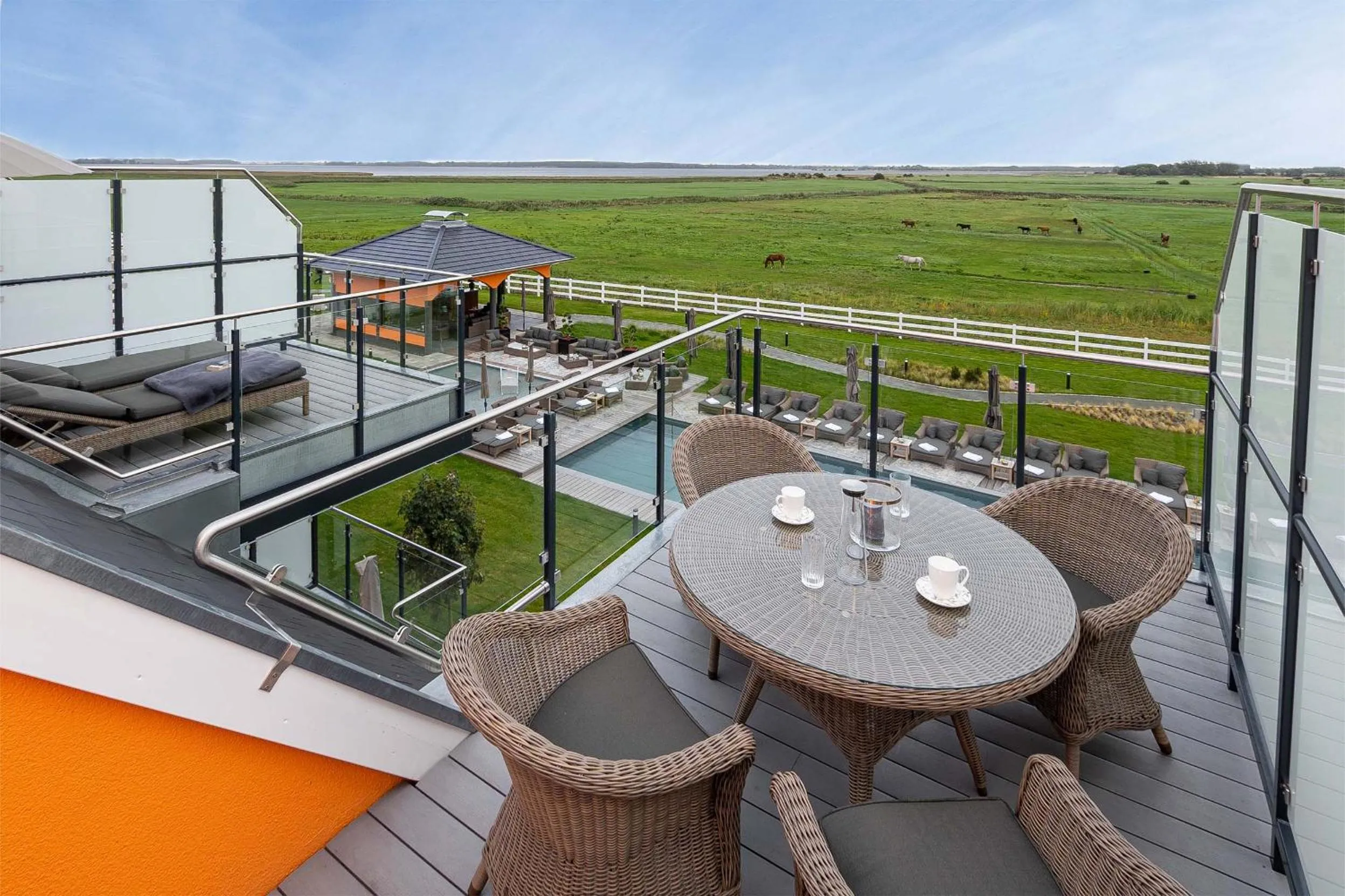 Balcony/Terrace in Luxus Resort Rügen Residenz Kubitzer Bodden