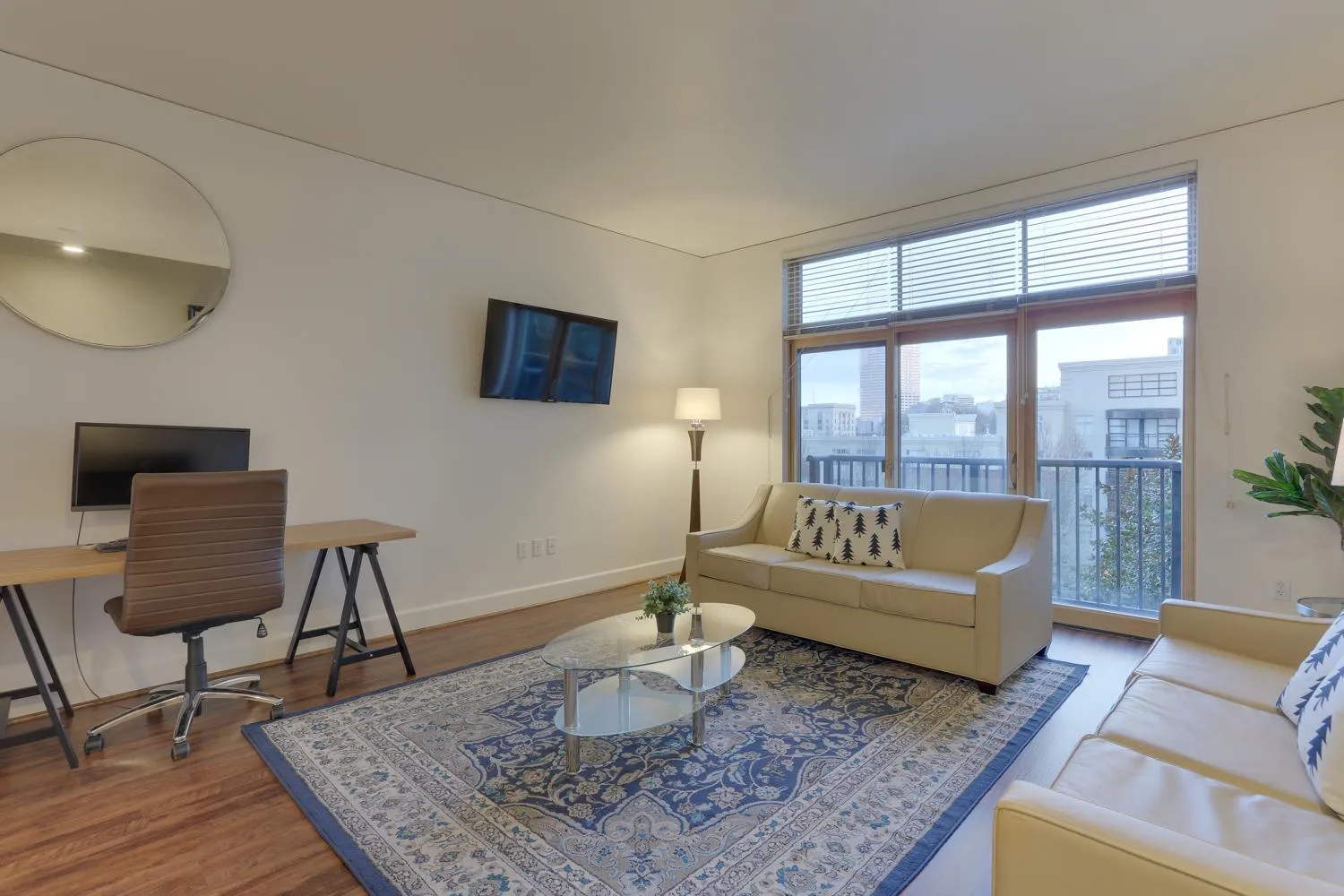 Living room in Renu Suites at The Burlington Portland