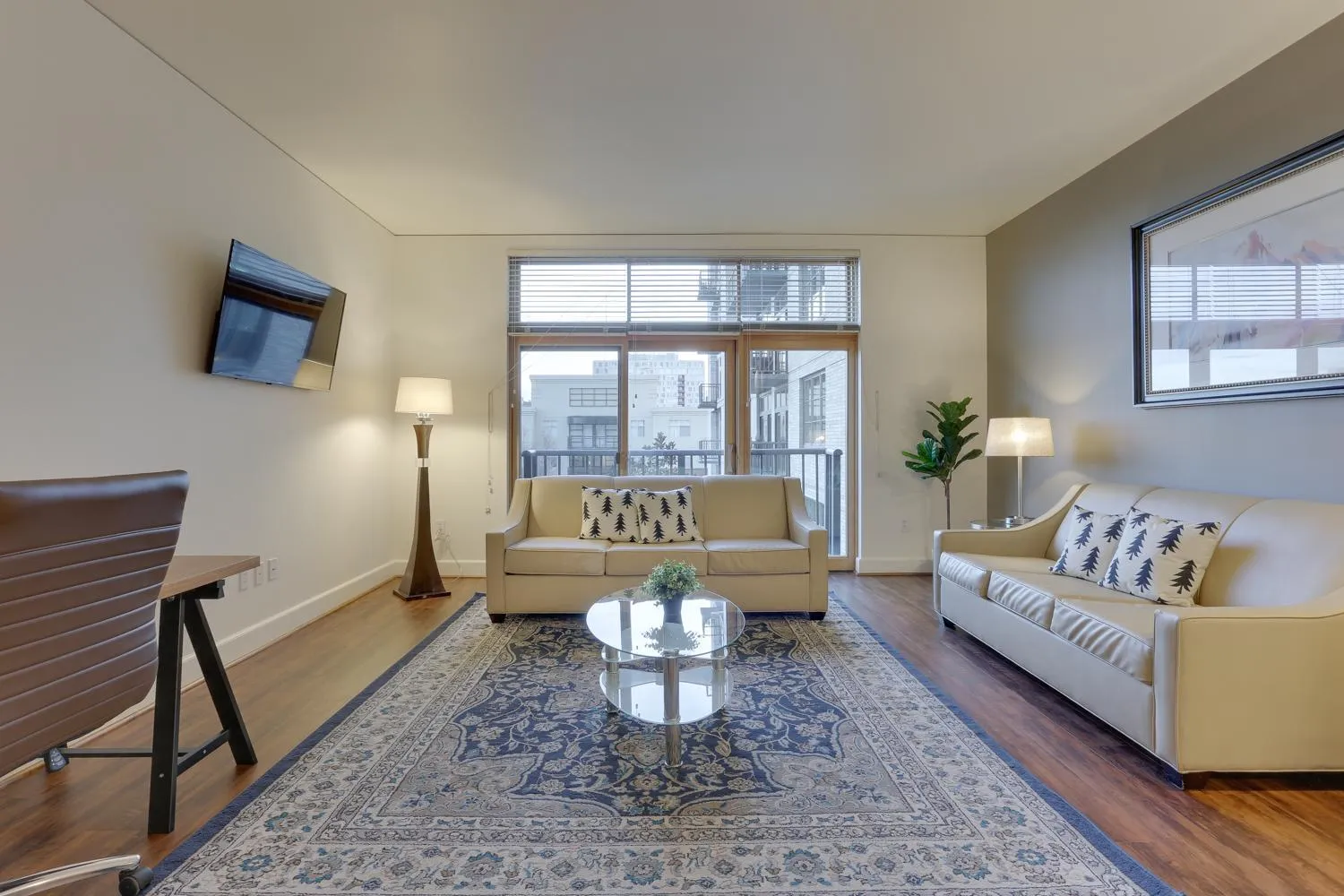 Living room in Renu Suites at The Burlington Portland