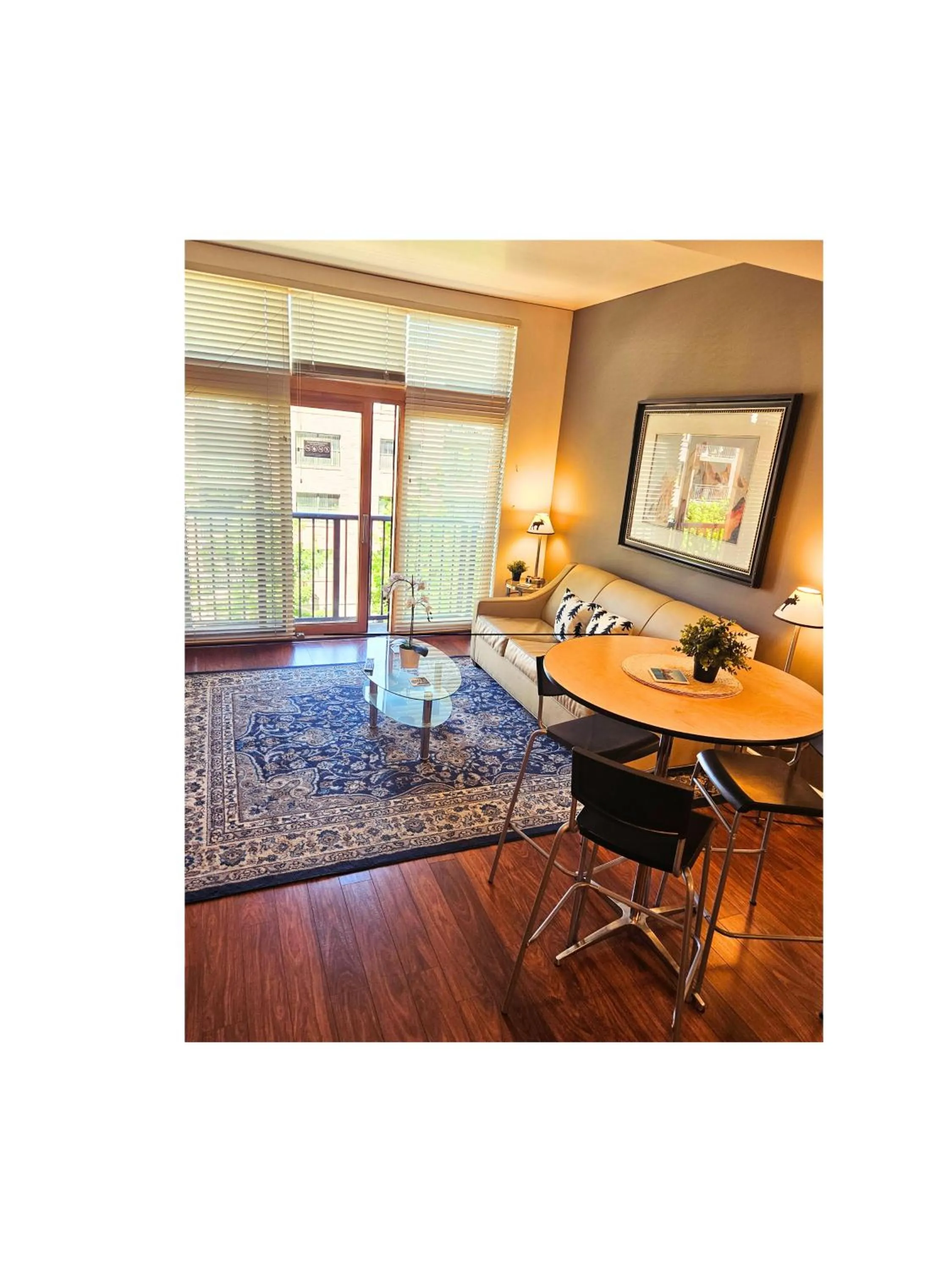 Living room in Renu Suites at The Burlington Portland