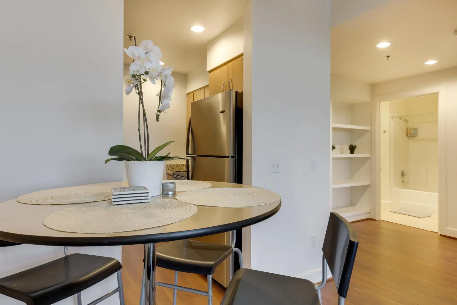 Dining area in Renu Suites at The Burlington Portland