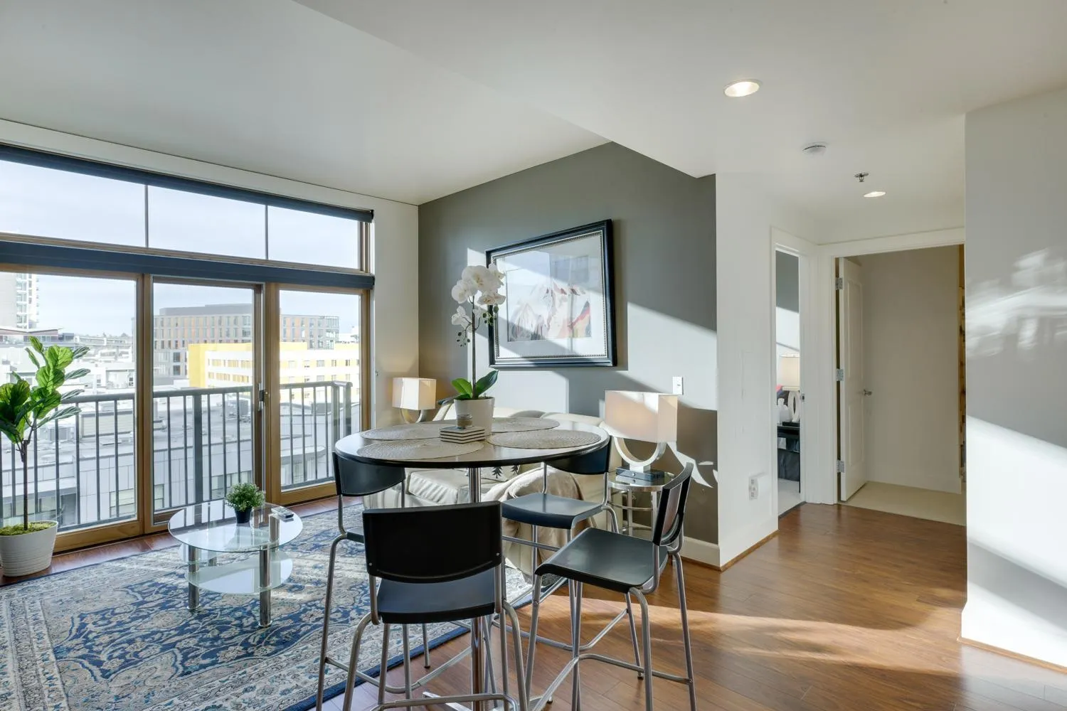 Dining area in Renu Suites at The Burlington Portland